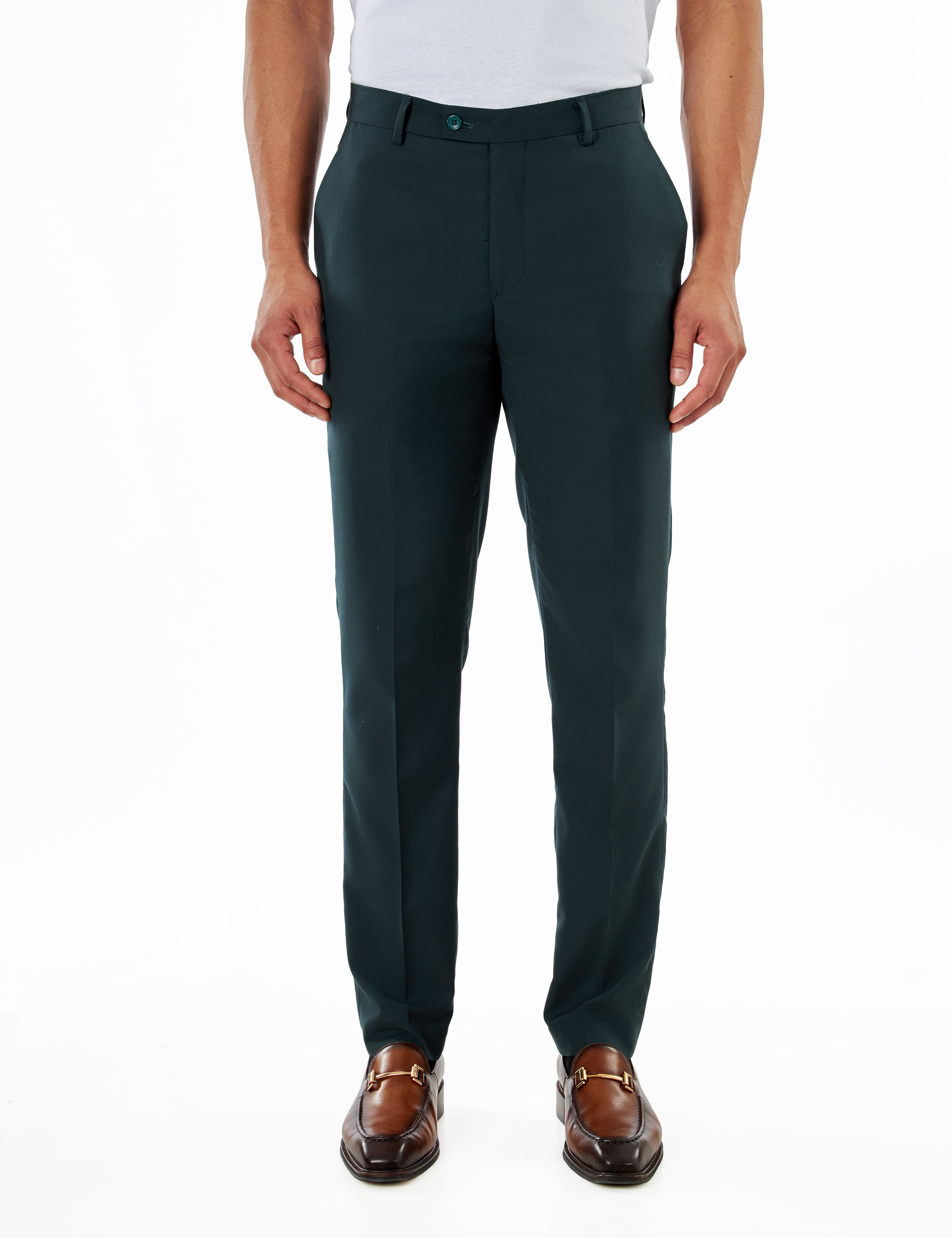 Deep Forest Green Safari Tailored 2 Piece Suit | Short Sleeve