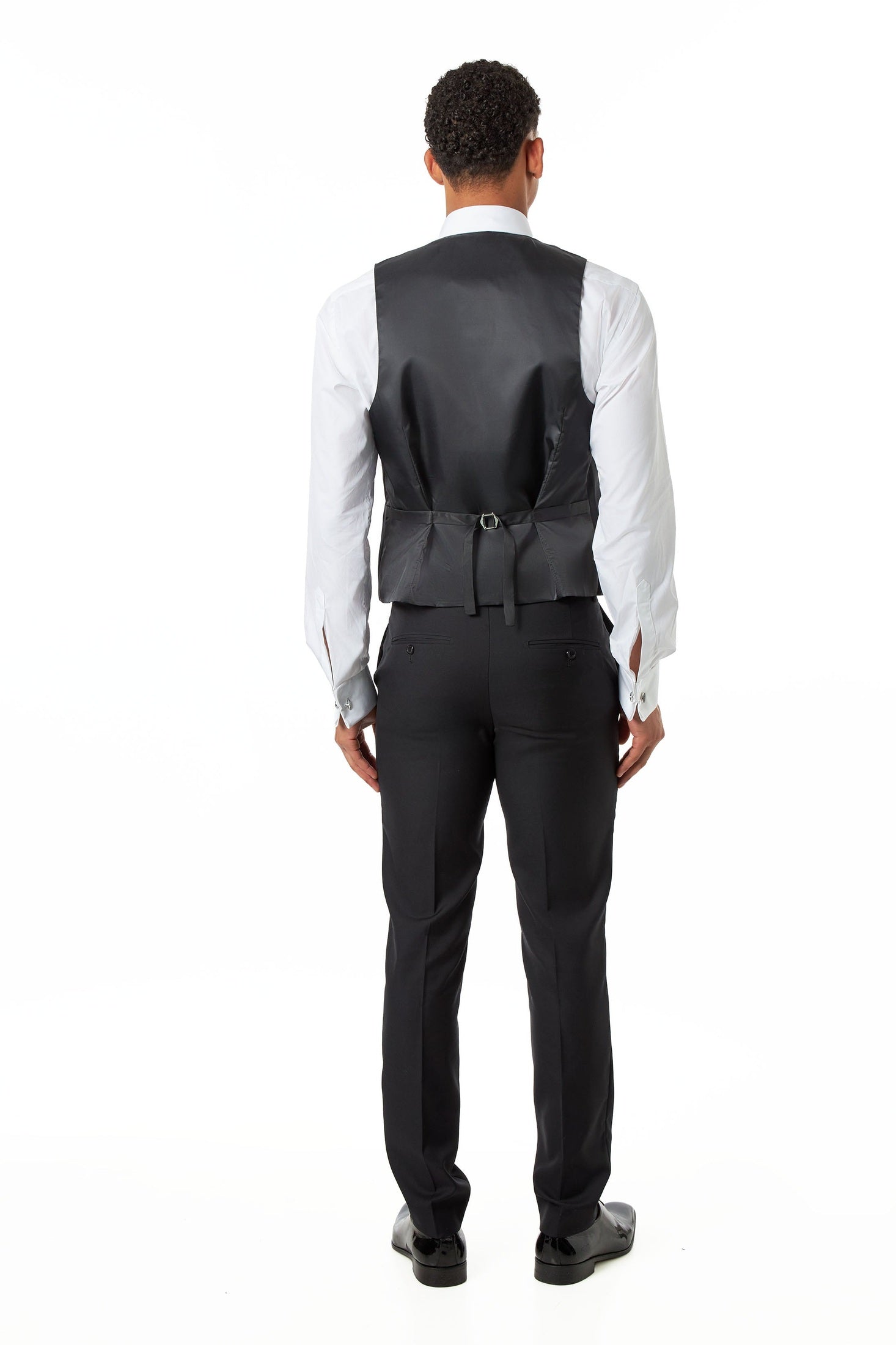 Black Satin Trim Wedding Waistcoat Tuxedo Vest