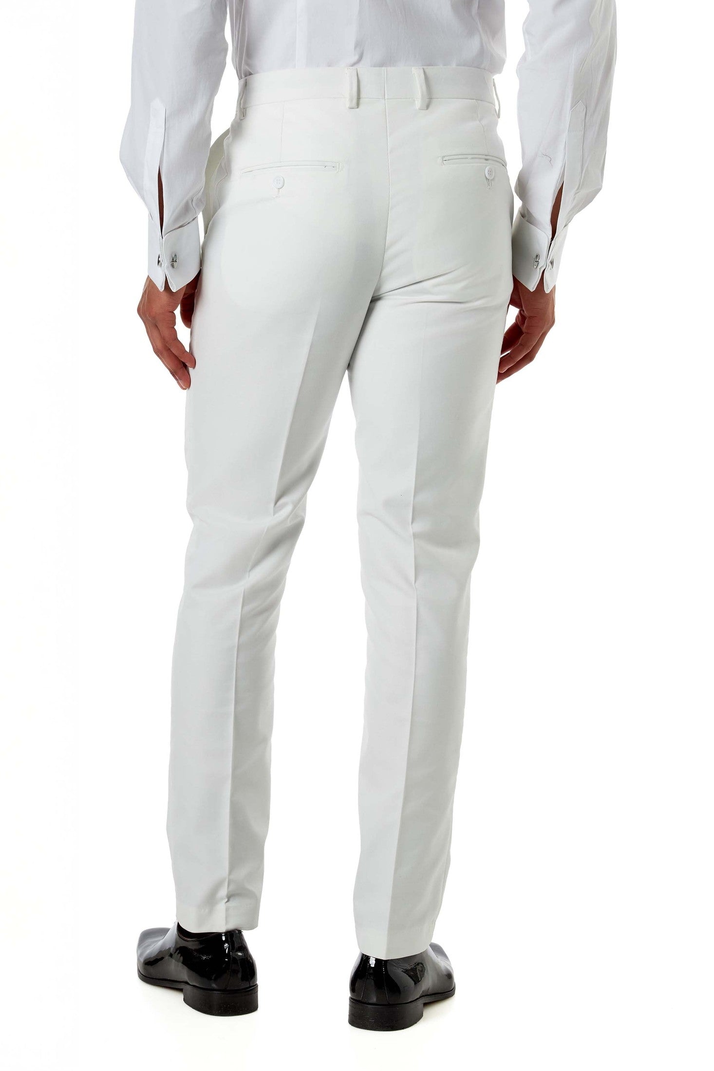 Ivory Jacquard Satin Trim Tuxedo 2-Piece Wedding Suit