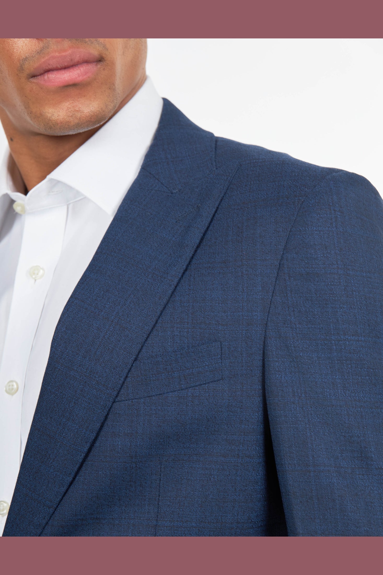 Kaiser - Navy Textured Tailored Suit Jacket / Blazer