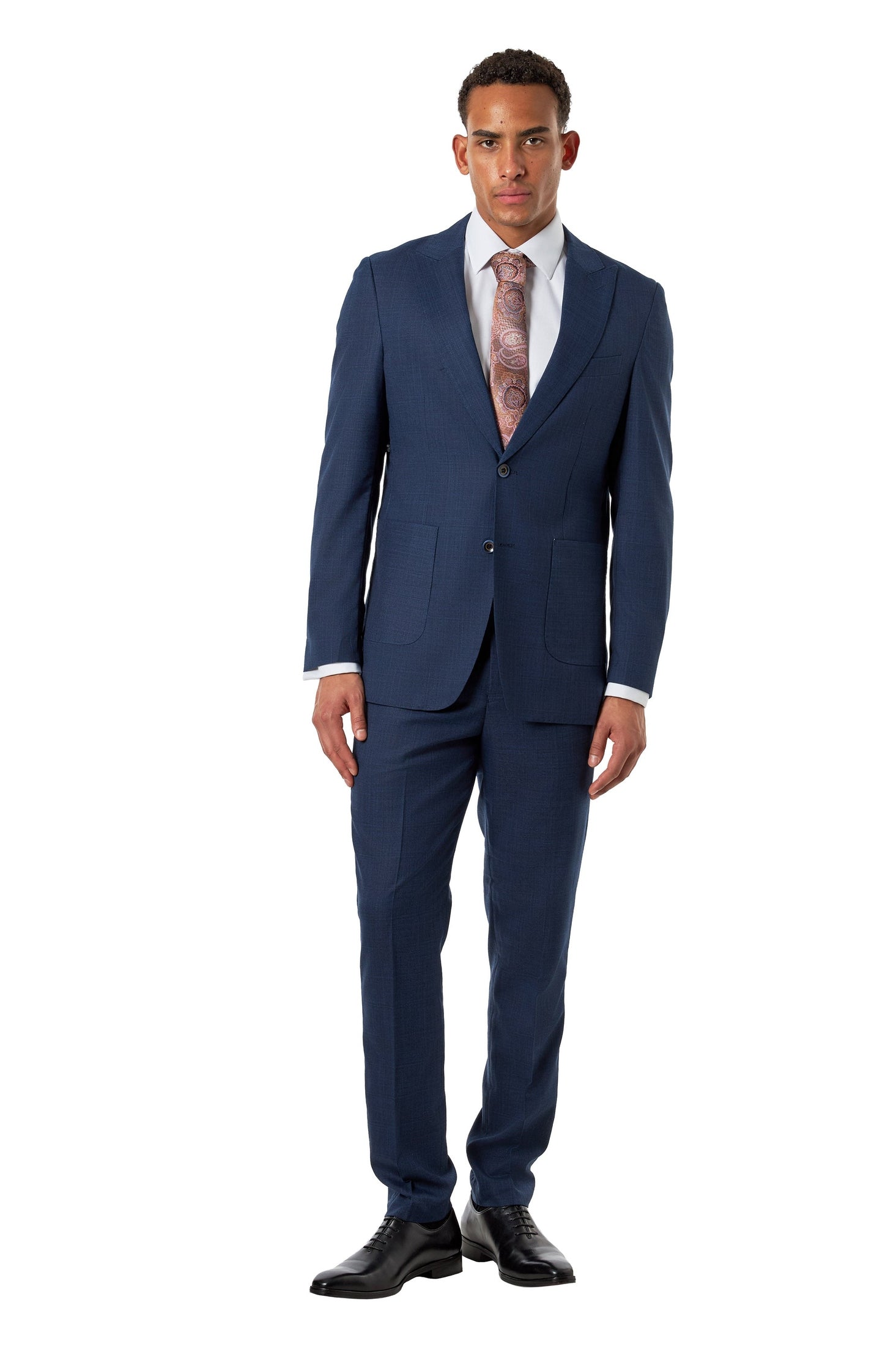 Kaiser Textured Peak Lapel Tailored Suit