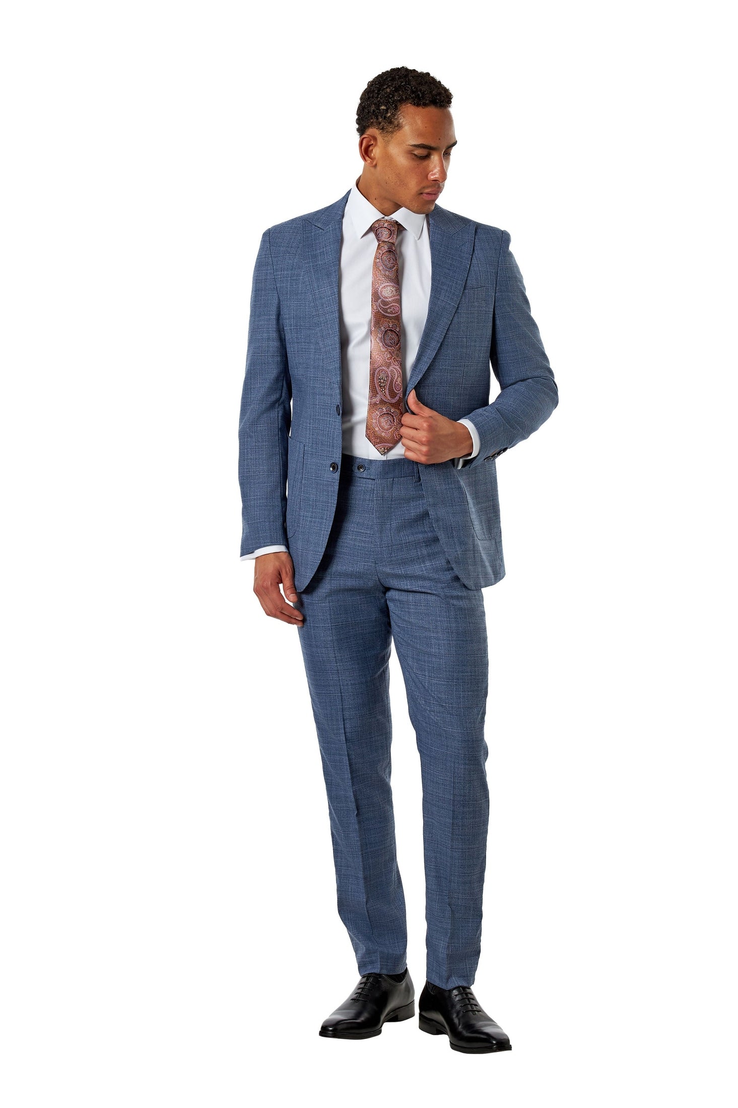 Kaiser Textured Peak Lapel Tailored Fit Suit