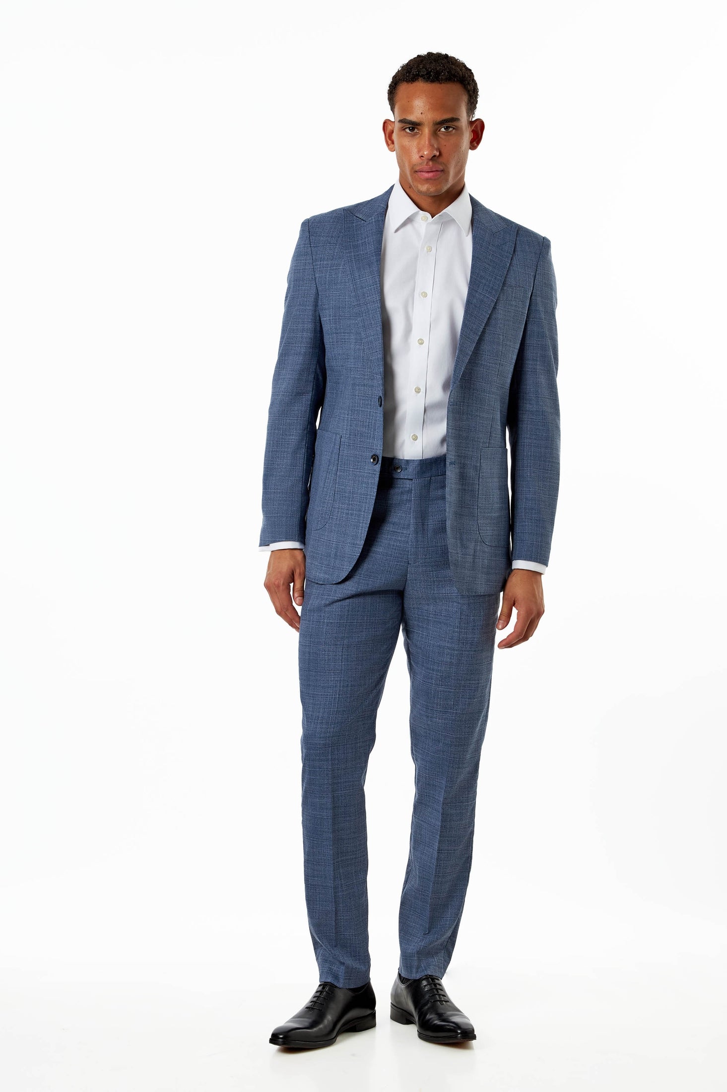 Kaiser Textured Peak Lapel Tailored Fit Suit