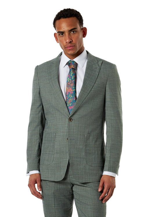 Green Textured Tailored Blazer