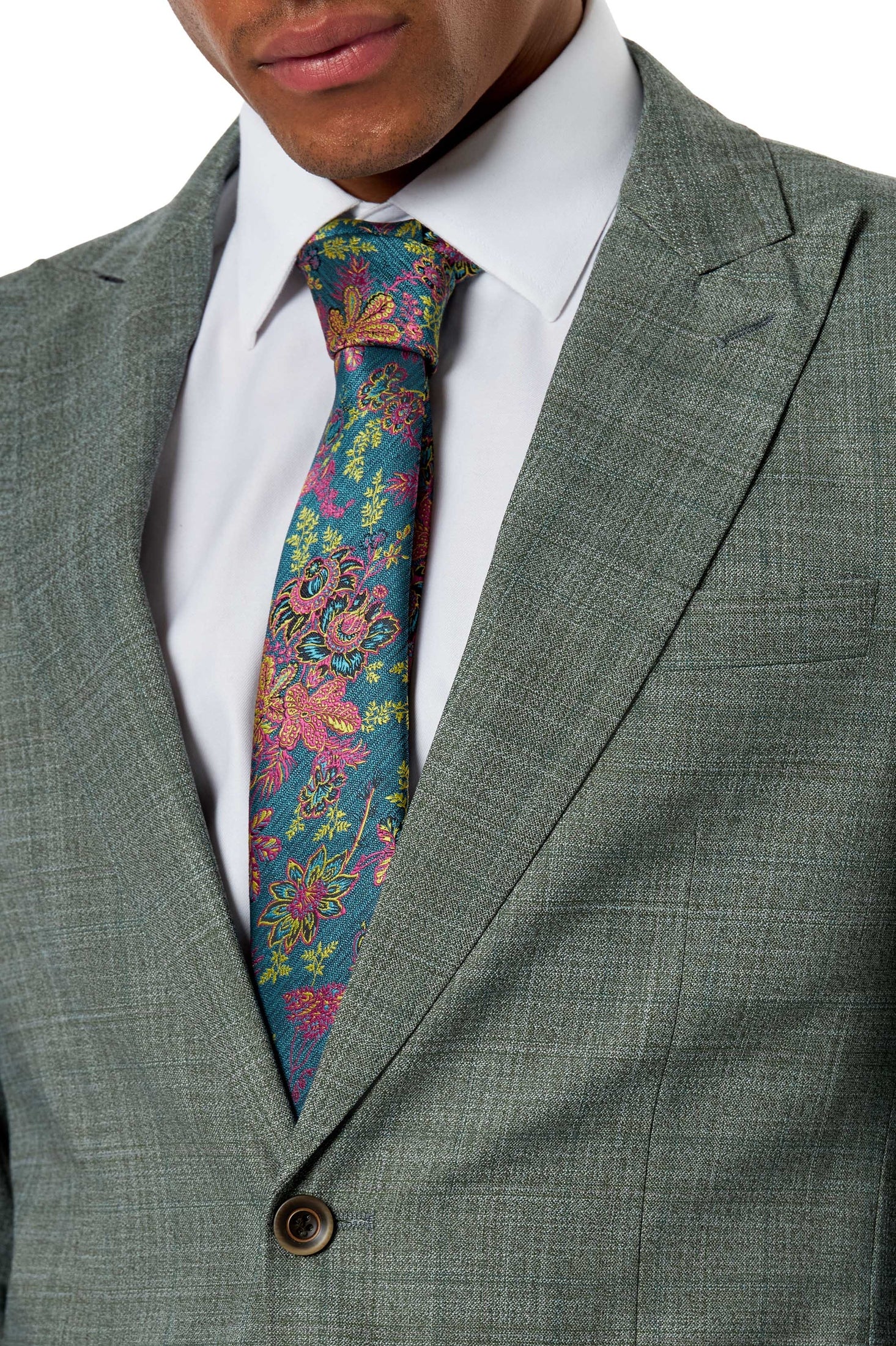 Green Textured Tailored Blazer