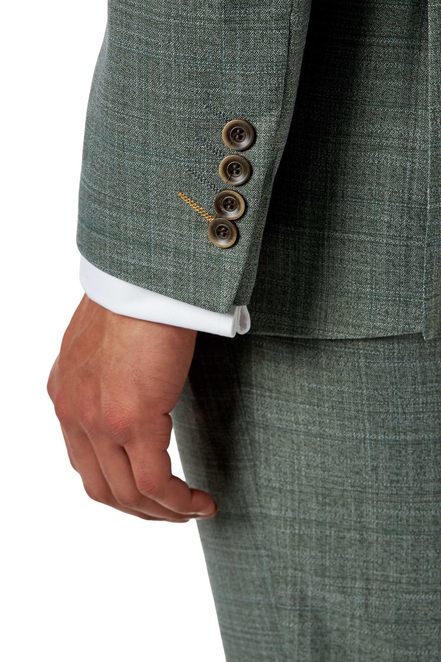 Kaiser - Sage Green Textured Tailored 2 Piece Suit