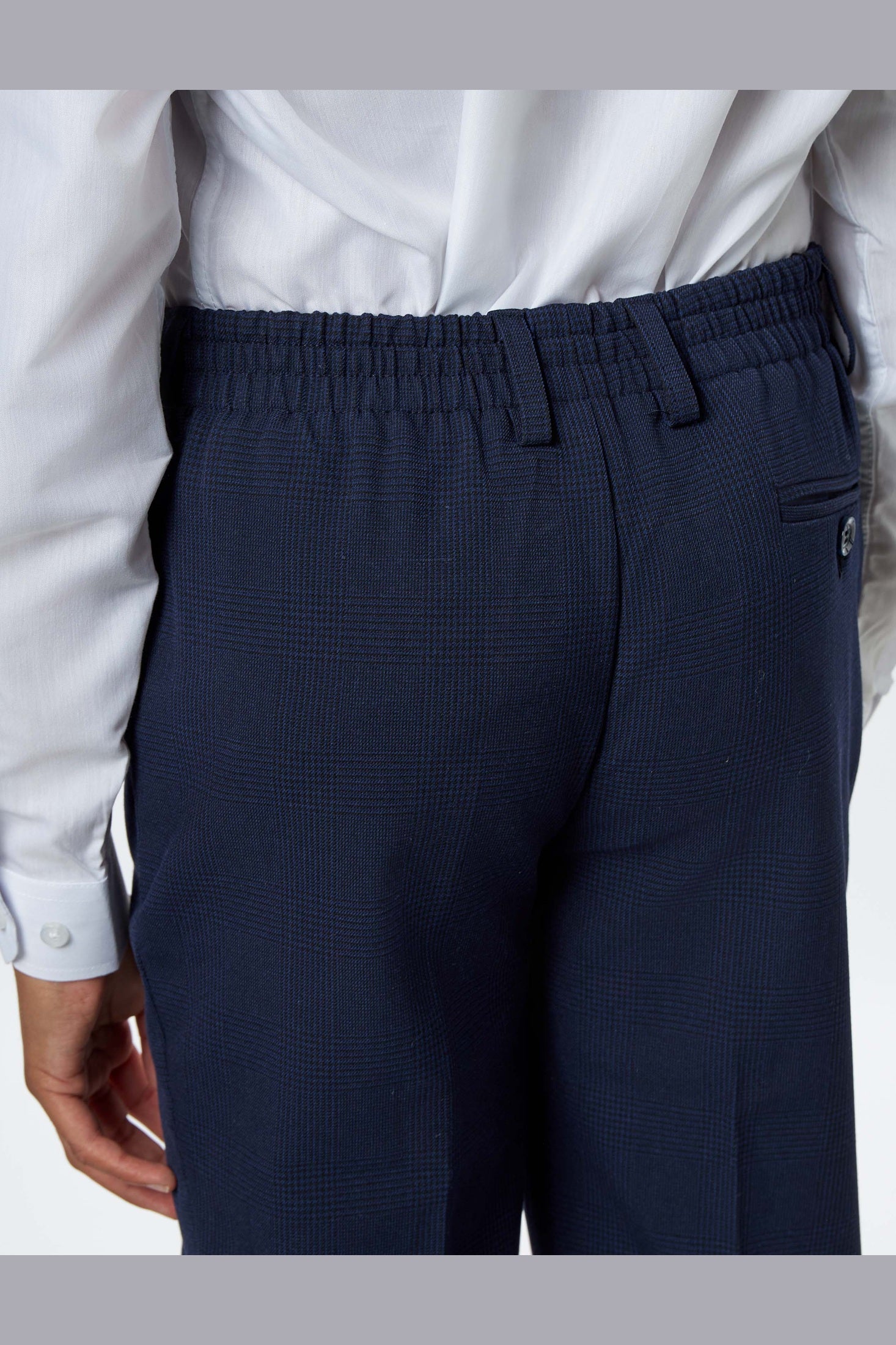 Boys Navy Prince of Wales Check 3-Piece Suit