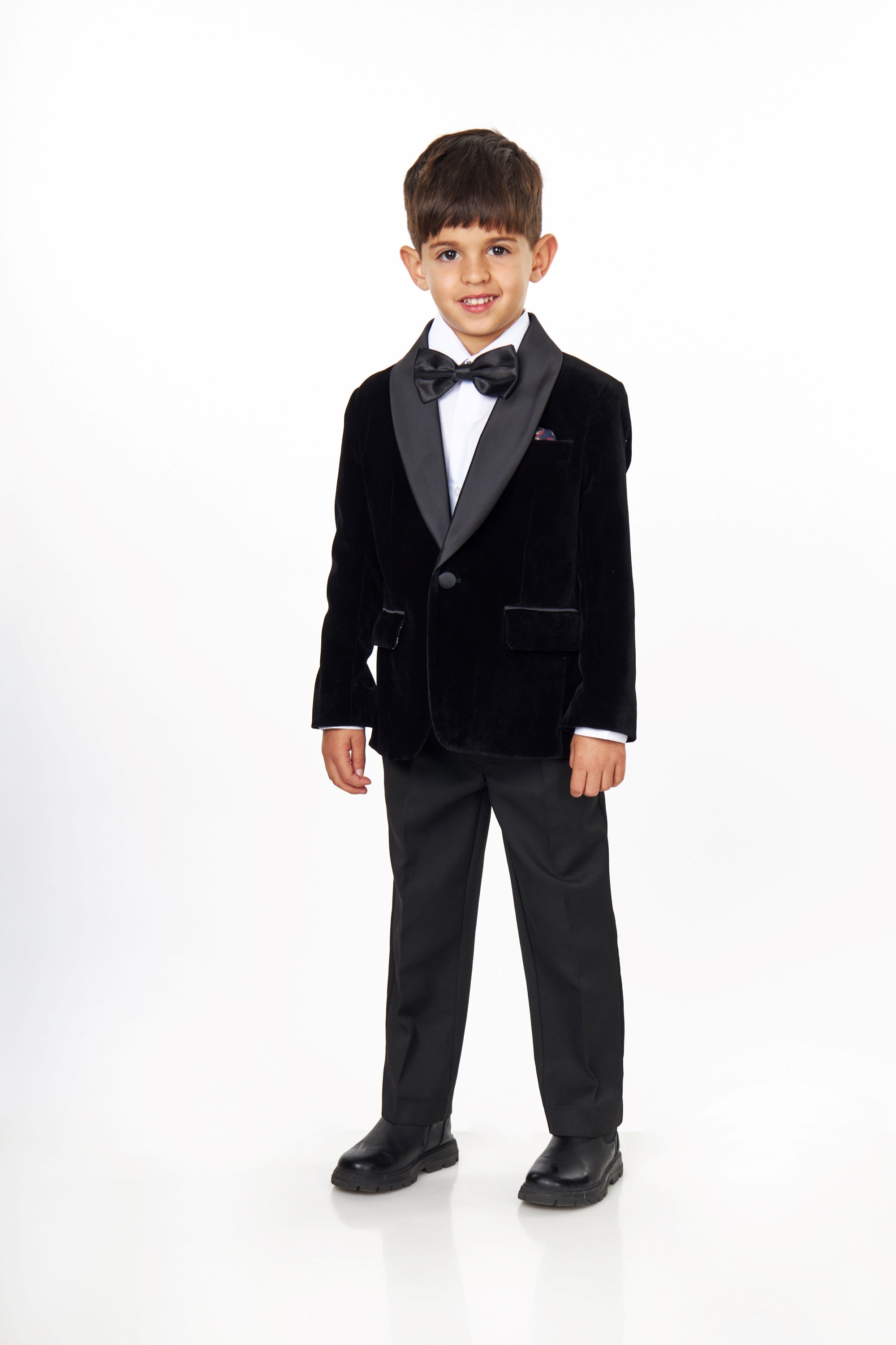 TUXEDO TIM - BOYS BLACK VELVET BLAZER