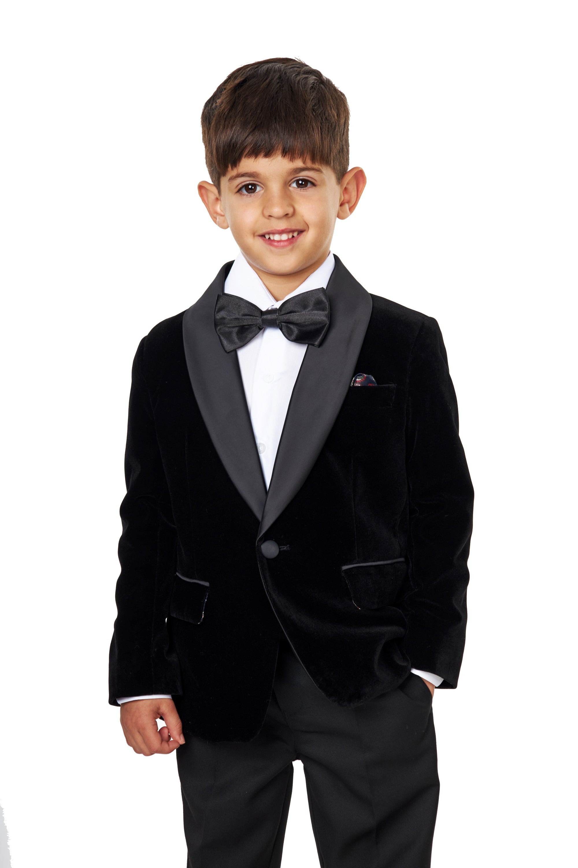 TUXEDO TIM - BOYS BLACK VELVET BLAZER