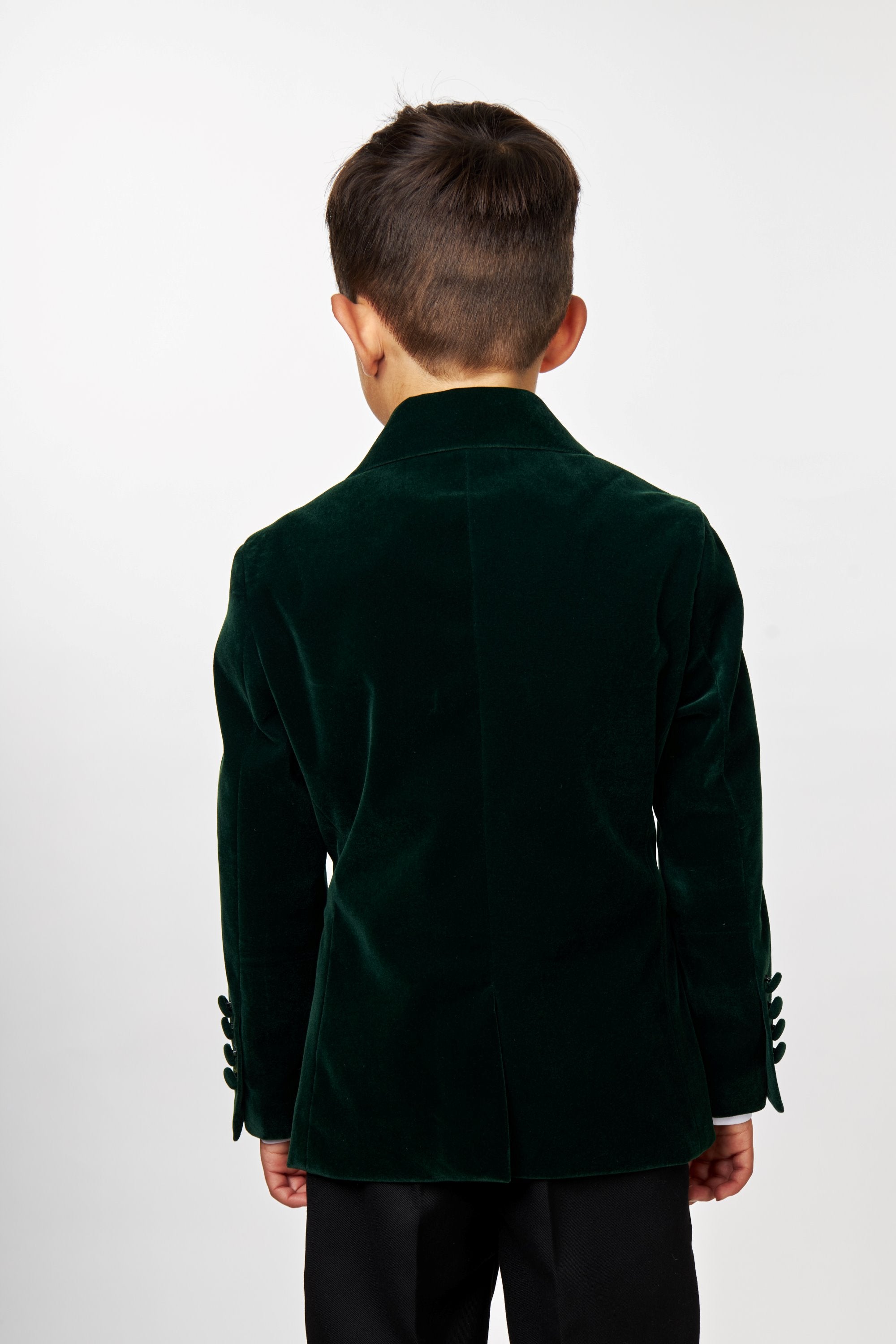 GARY - KIDS GREEN VELVET BLAZER