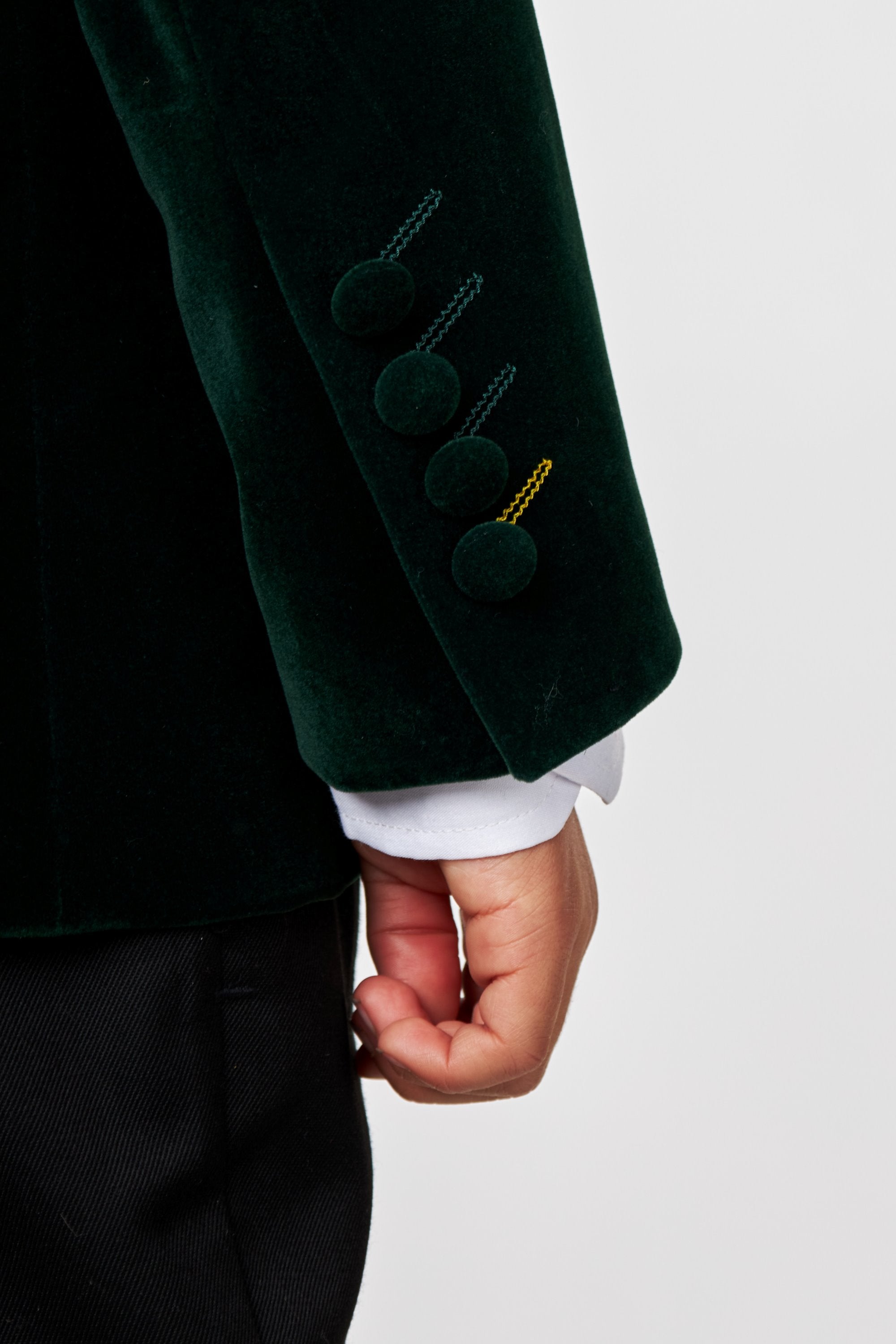 GARY - KIDS GREEN VELVET BLAZER