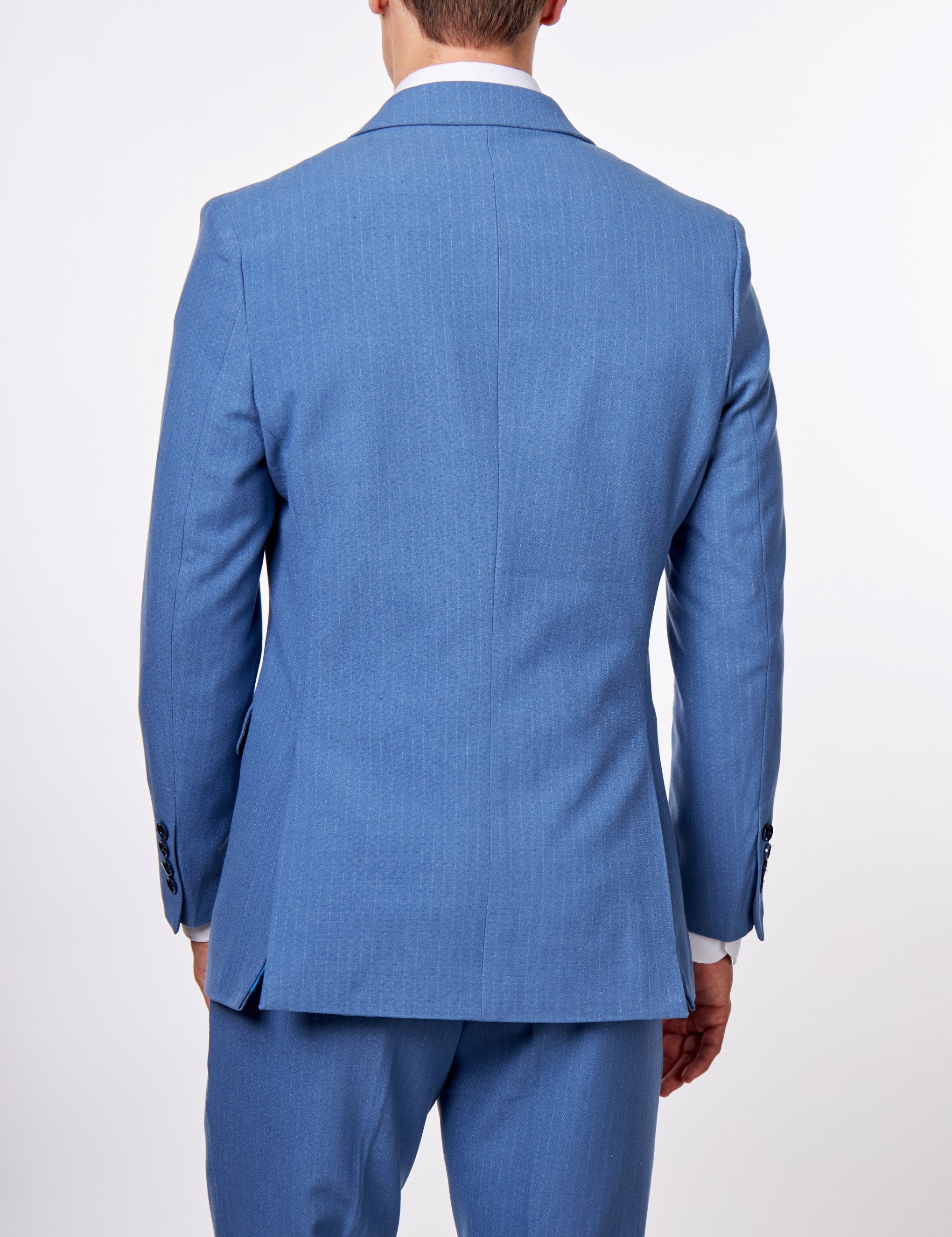 WILLIAM – BLUE DOUBLE BREASTED PINSTRIPE  JACKET