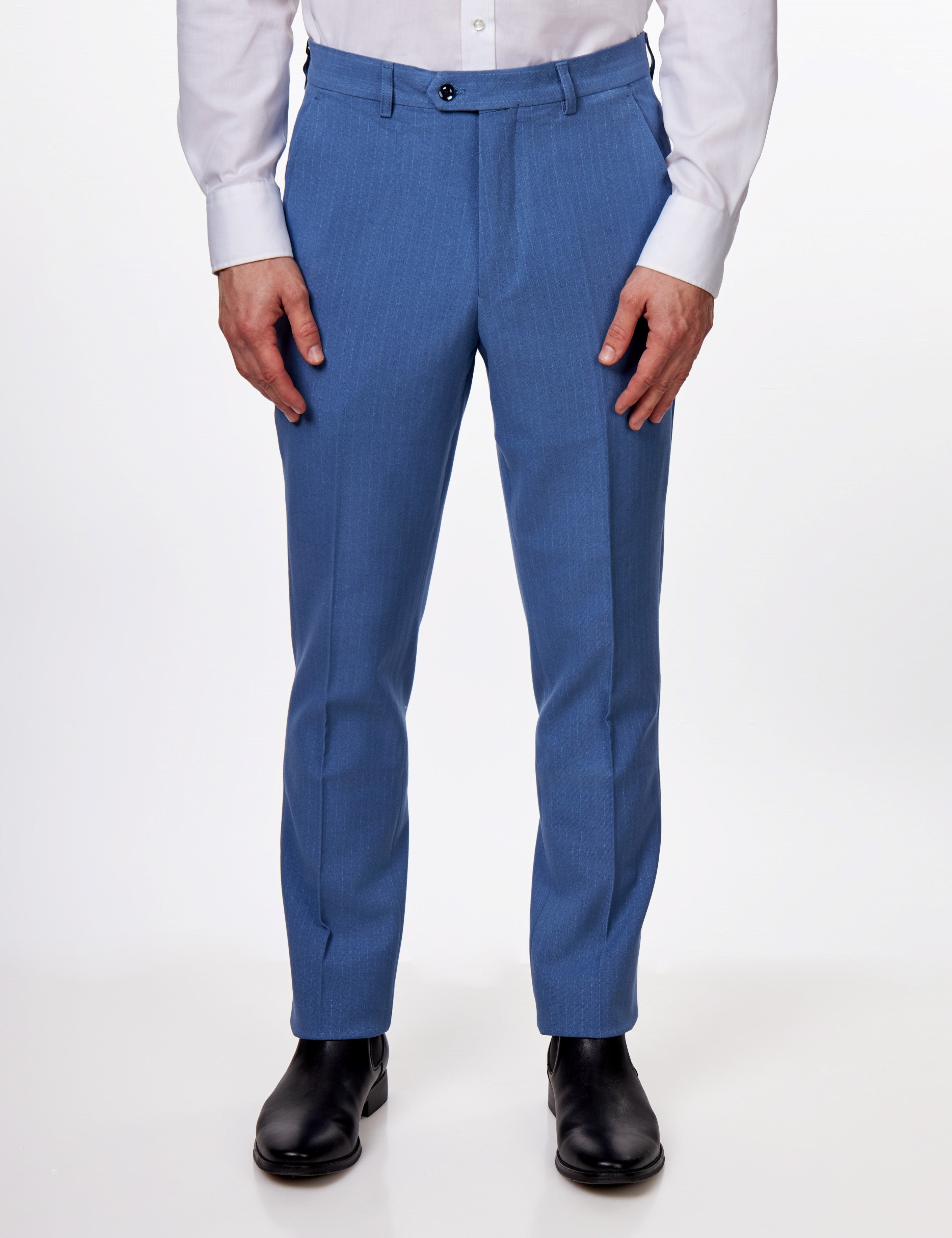 WILLIAM – BLUE DOUBLE BREASTED PINSTRIPE SUIT