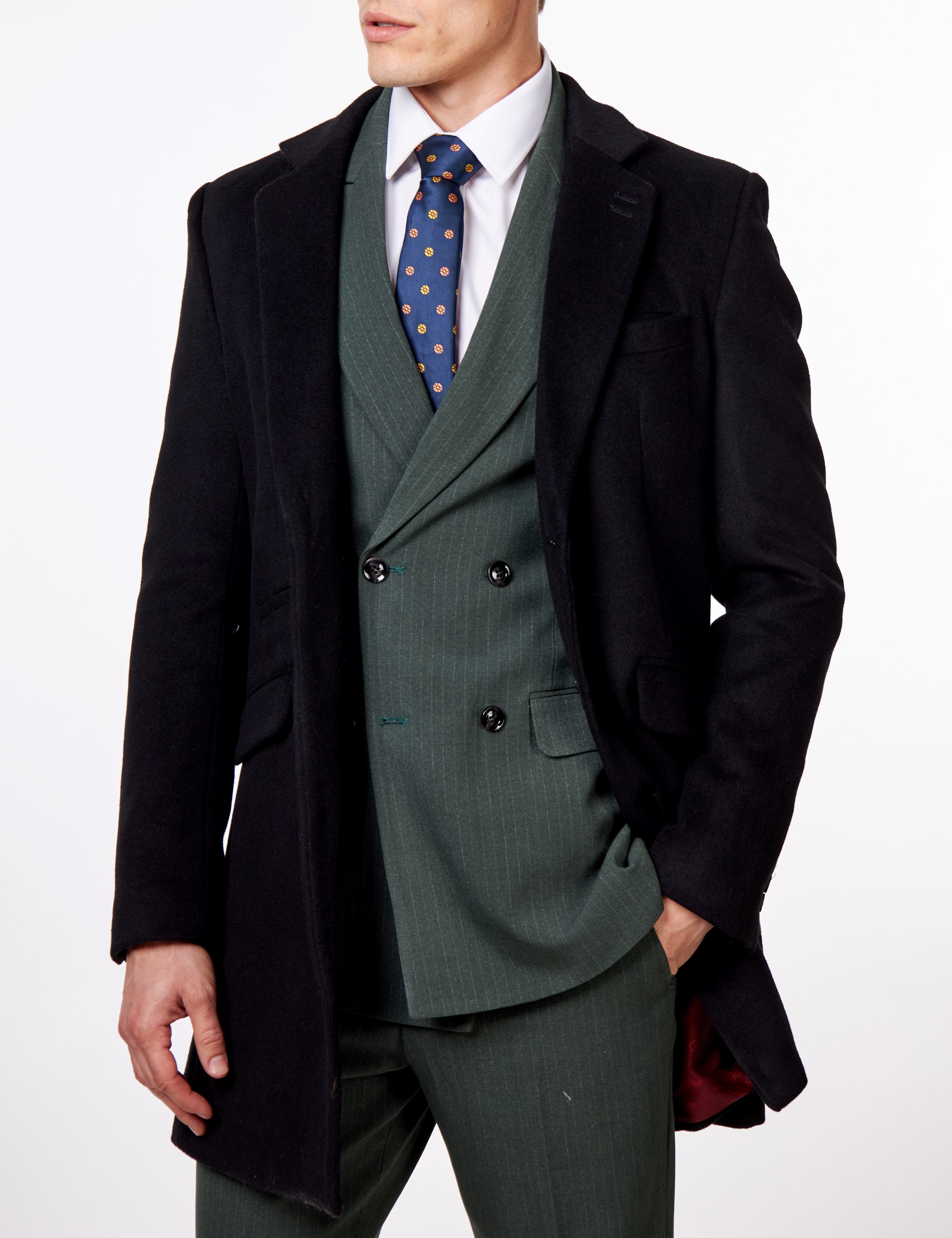 WILLIAM – GREEN DOUBLE BREASTED PINSTRIPE  JACKET