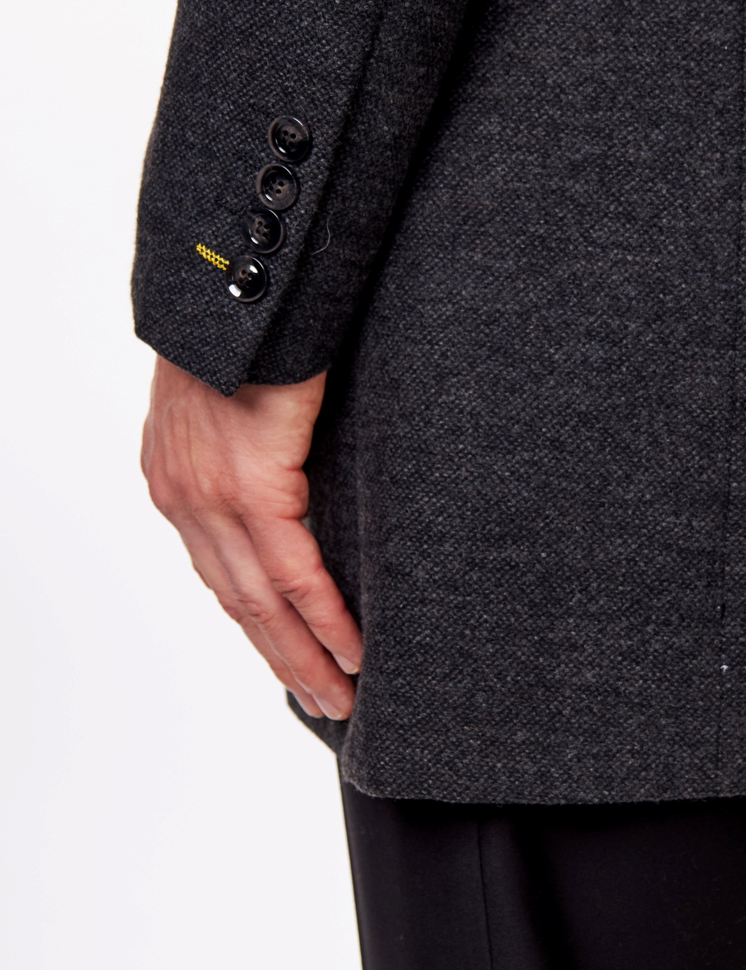 NESTOR – GREY TWEED WOOL BLEND OVERCOAT