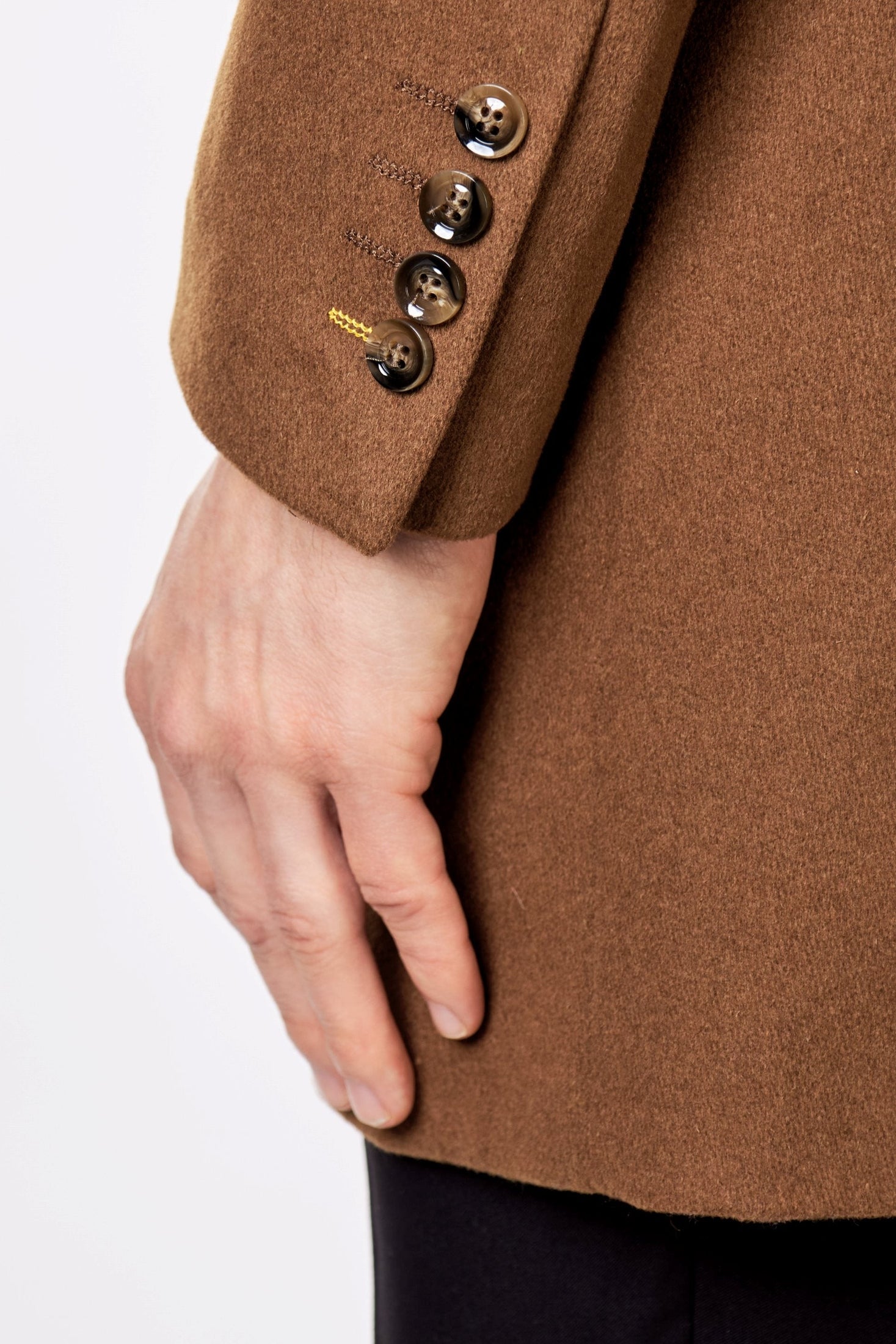 NATE - TAN LONG WOOL BLEND OVERCOAT