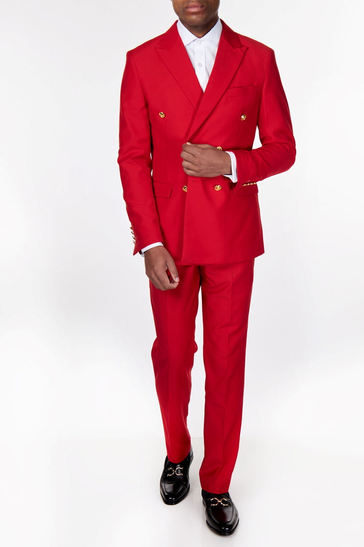 Gold Red Men's Tailored Fit Single Breasted One-button Sequins Party Jacket