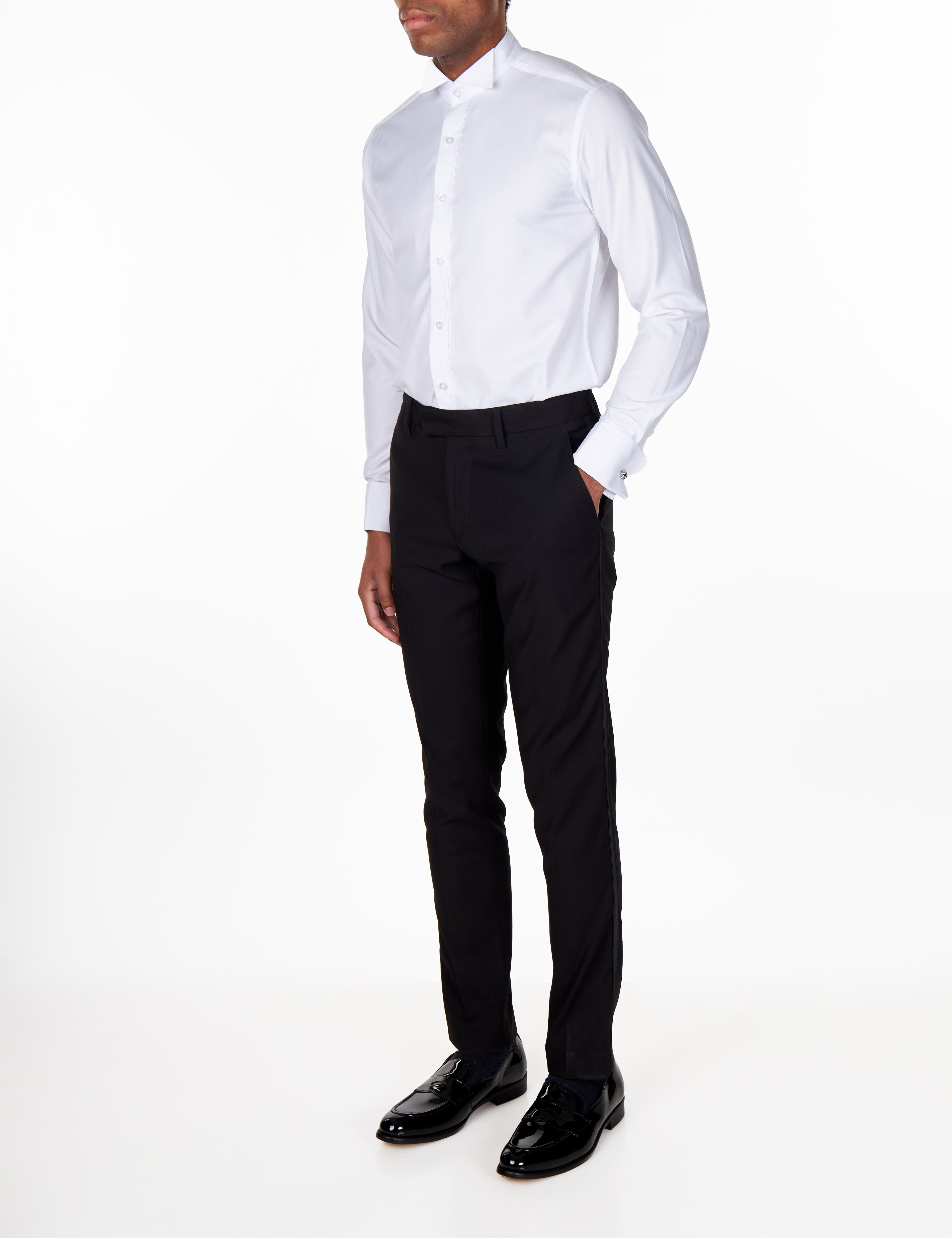 BLACK TUXEDO TROUSERS WITH SATIN TAPE