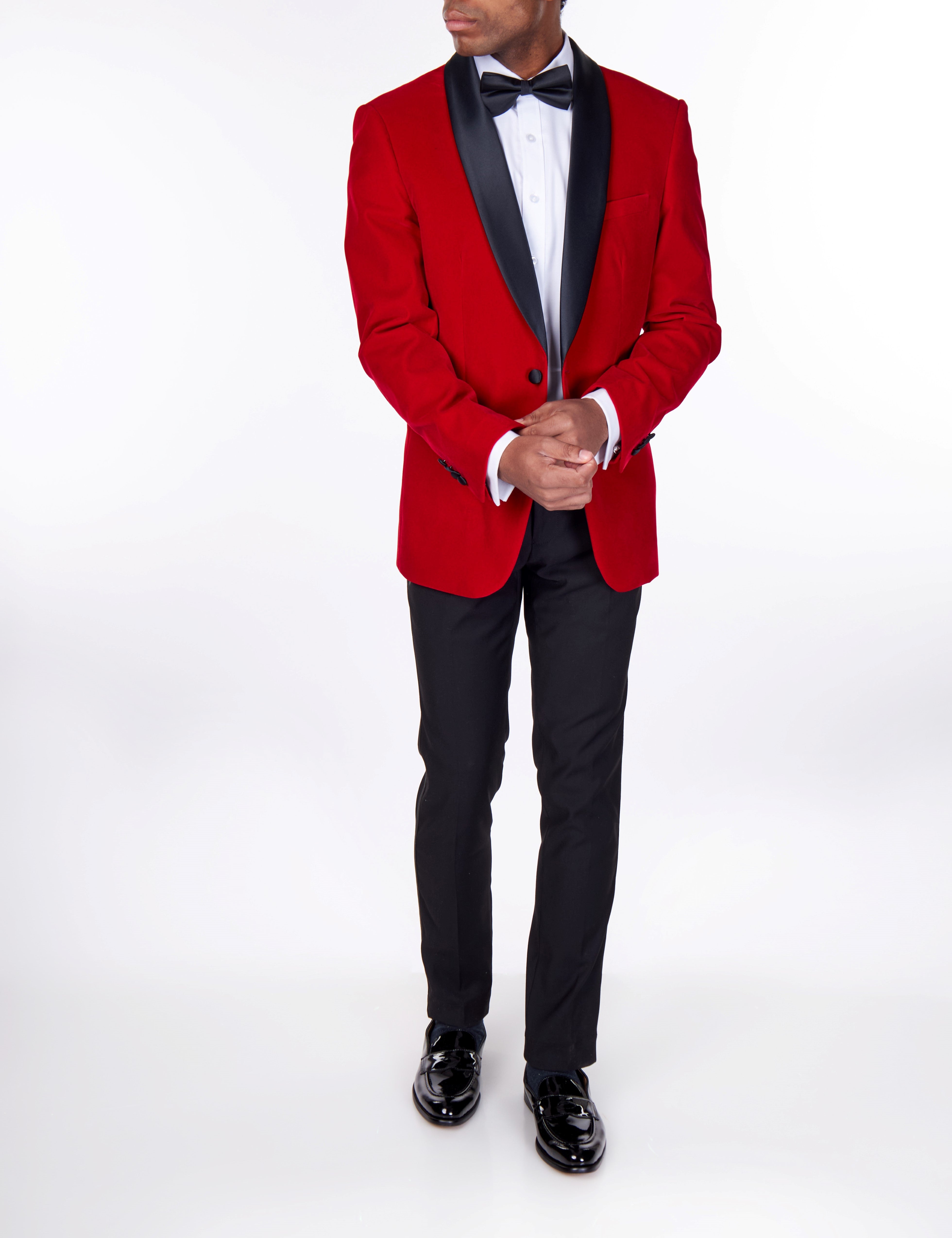 TUXEDO JES - Red Soft Velvet Jacket