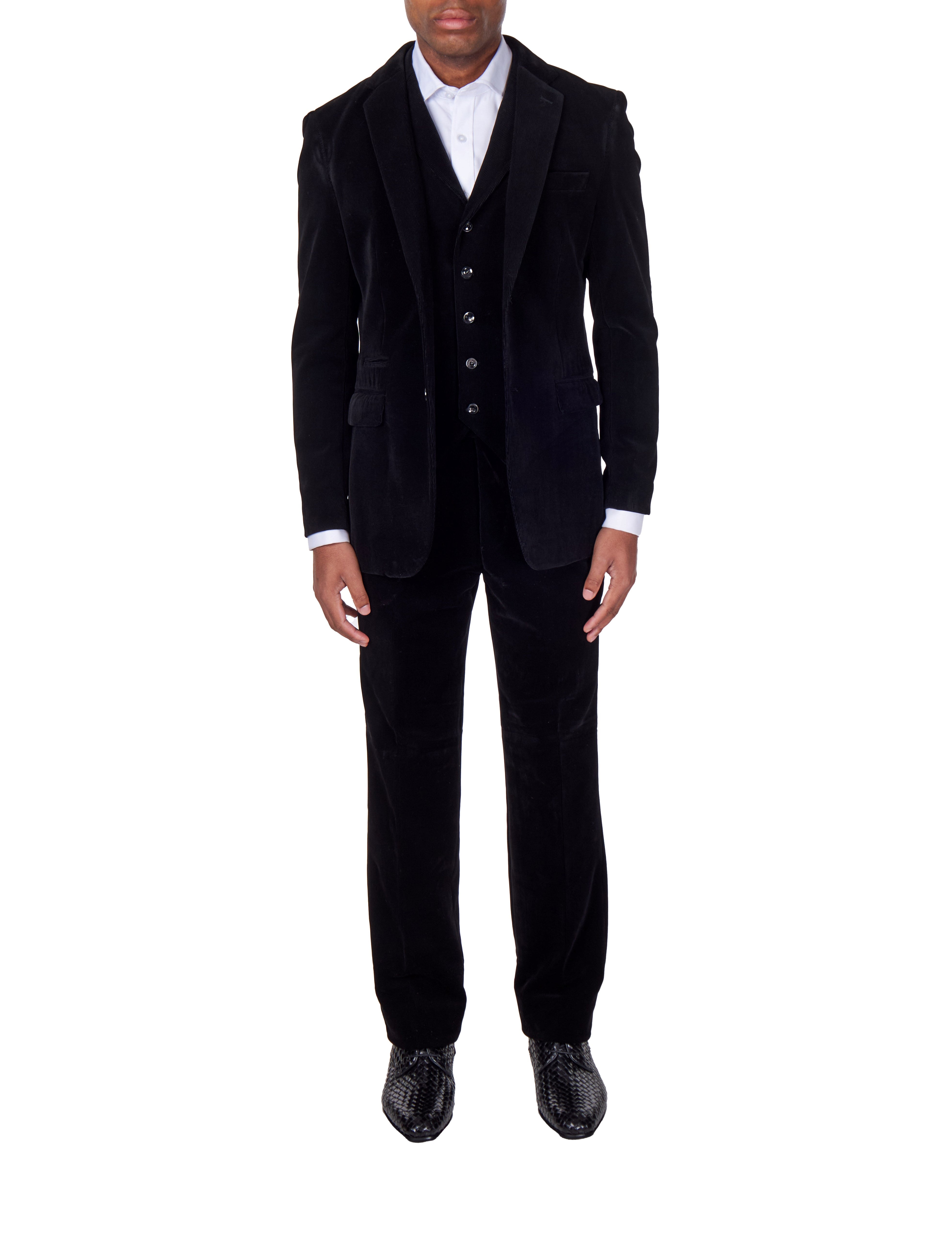 CORDUORY TAILORED FIT SUIT IN BLACK