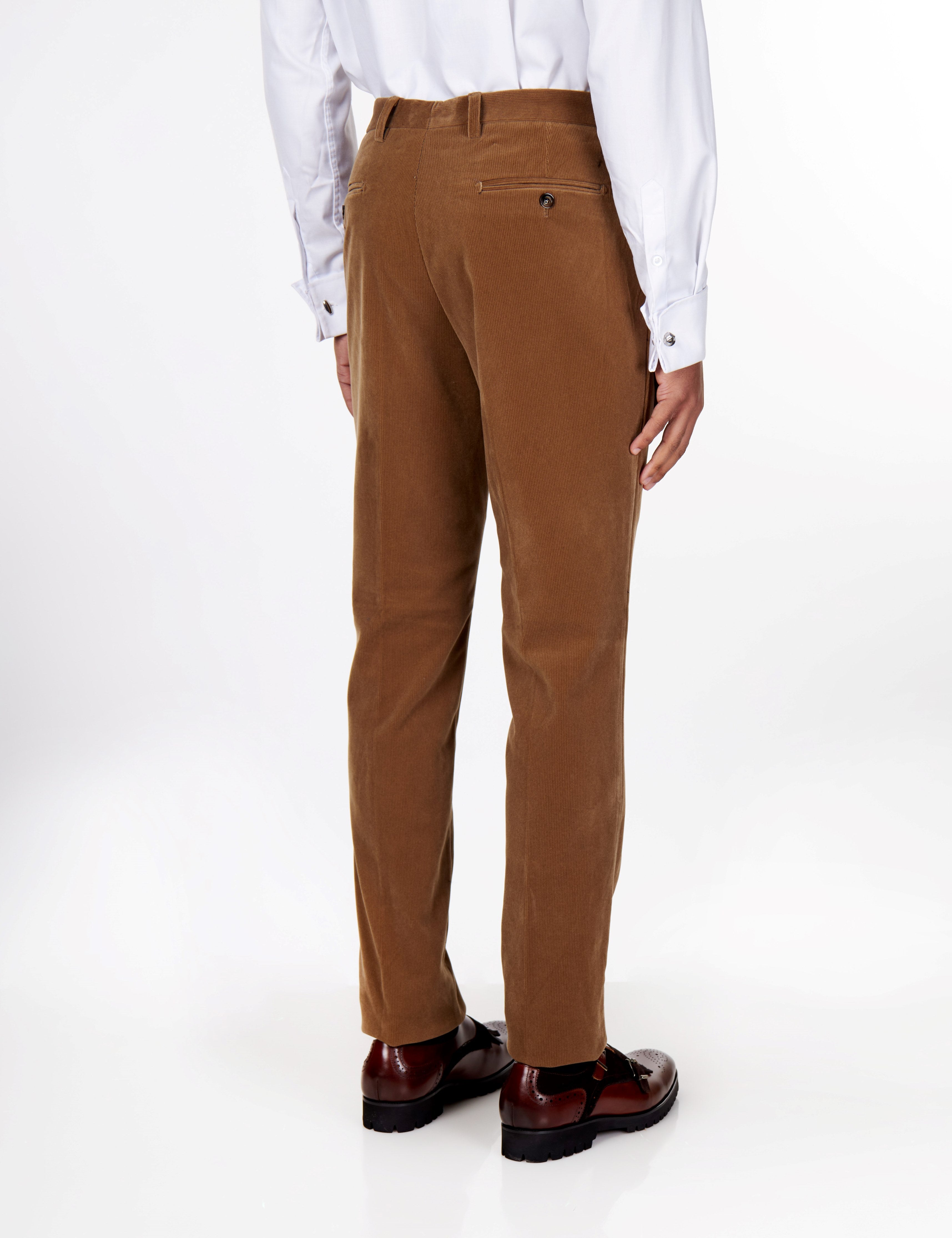 CORDUROY - TAN MENS SUIT TROUSER