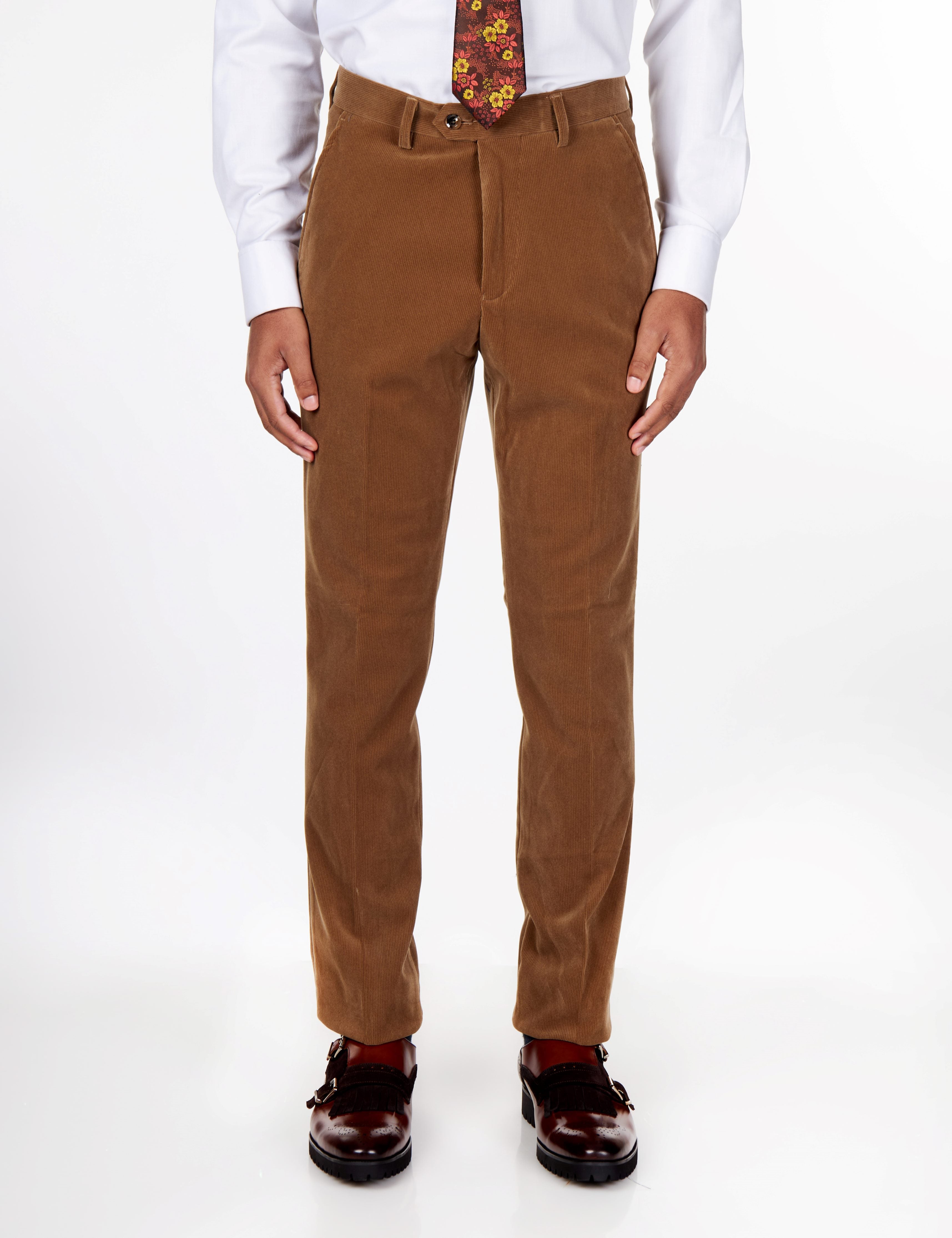 CORDUROY - TAN MENS SUIT TROUSER