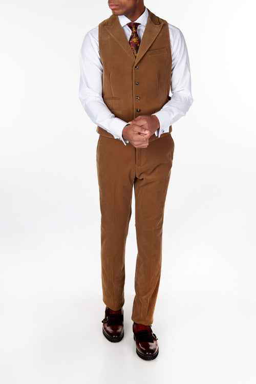 CORDUROY WAISTCOAT IN TAN