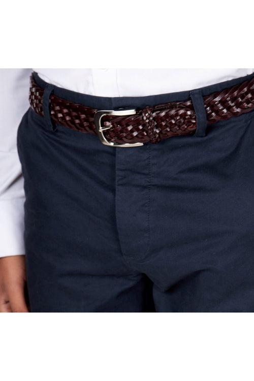 BRAUNER GEWEBE-LEDERGÜRTEL