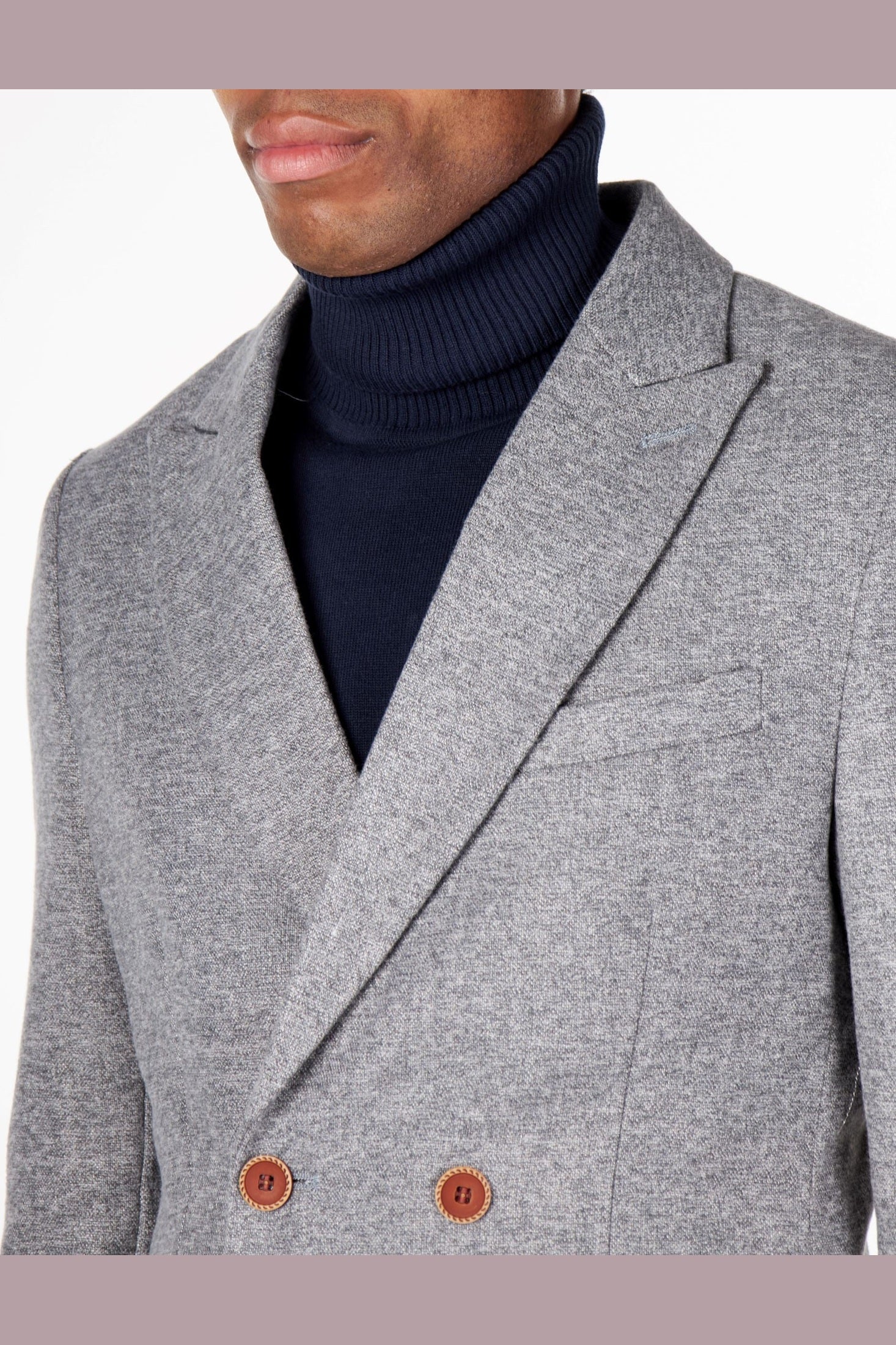 MARCO - DOUBLE BREASTED TWEED GREY JACKET