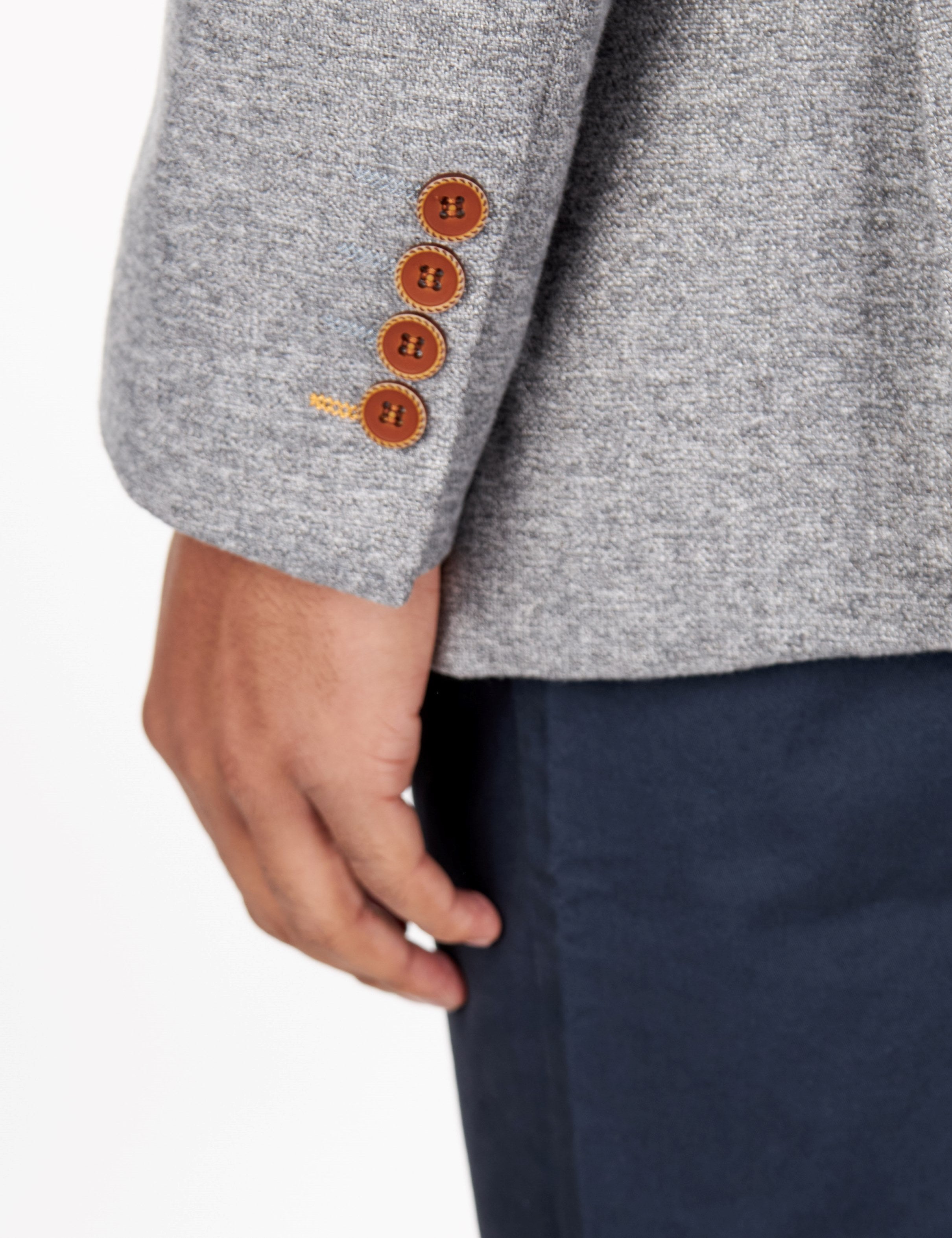 MARCO - VESTE GRIS EN TWEED DOUBLE BOUTONNAGE