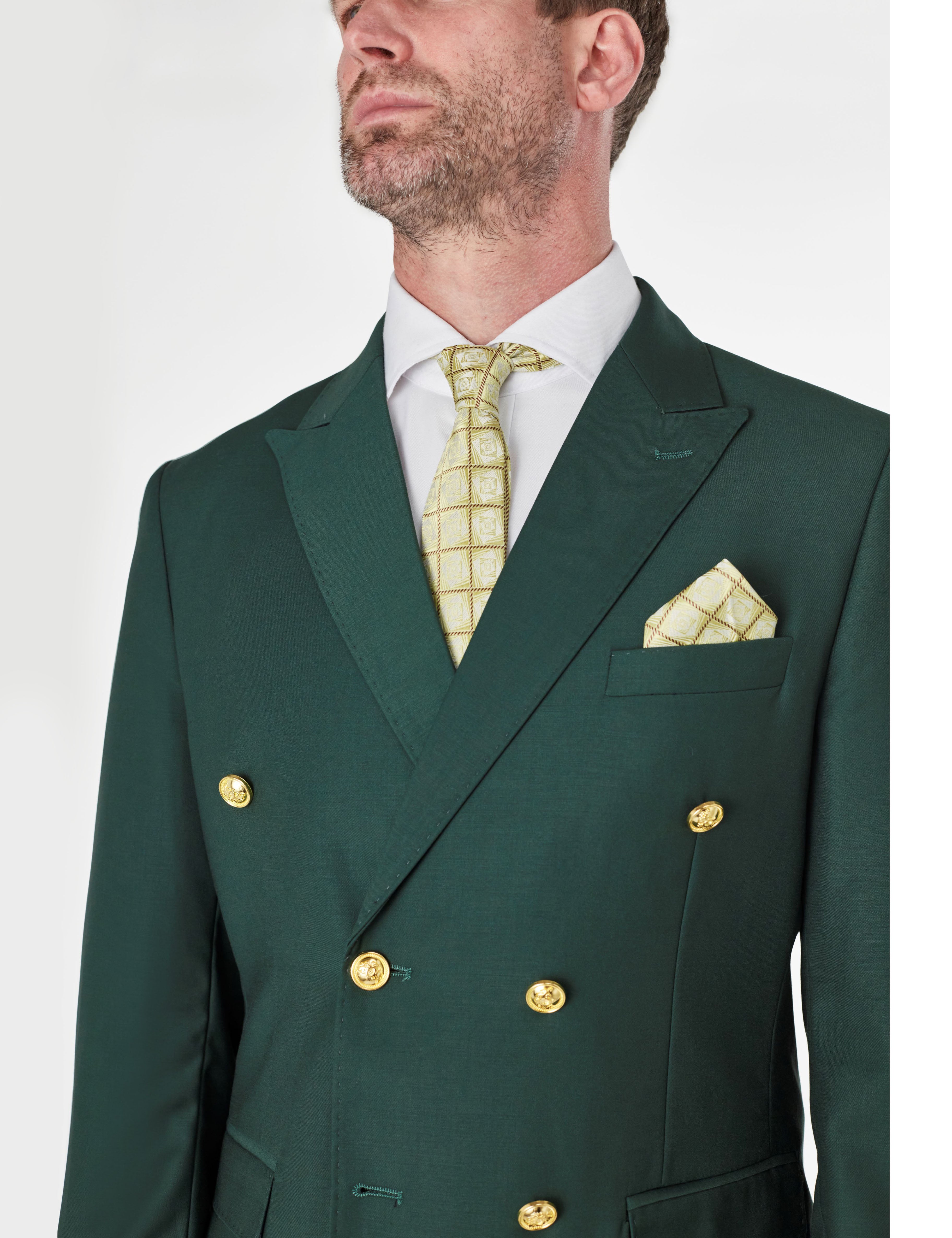 GREEN DOUBLE BREASTED GOLD BUTTON JACKET