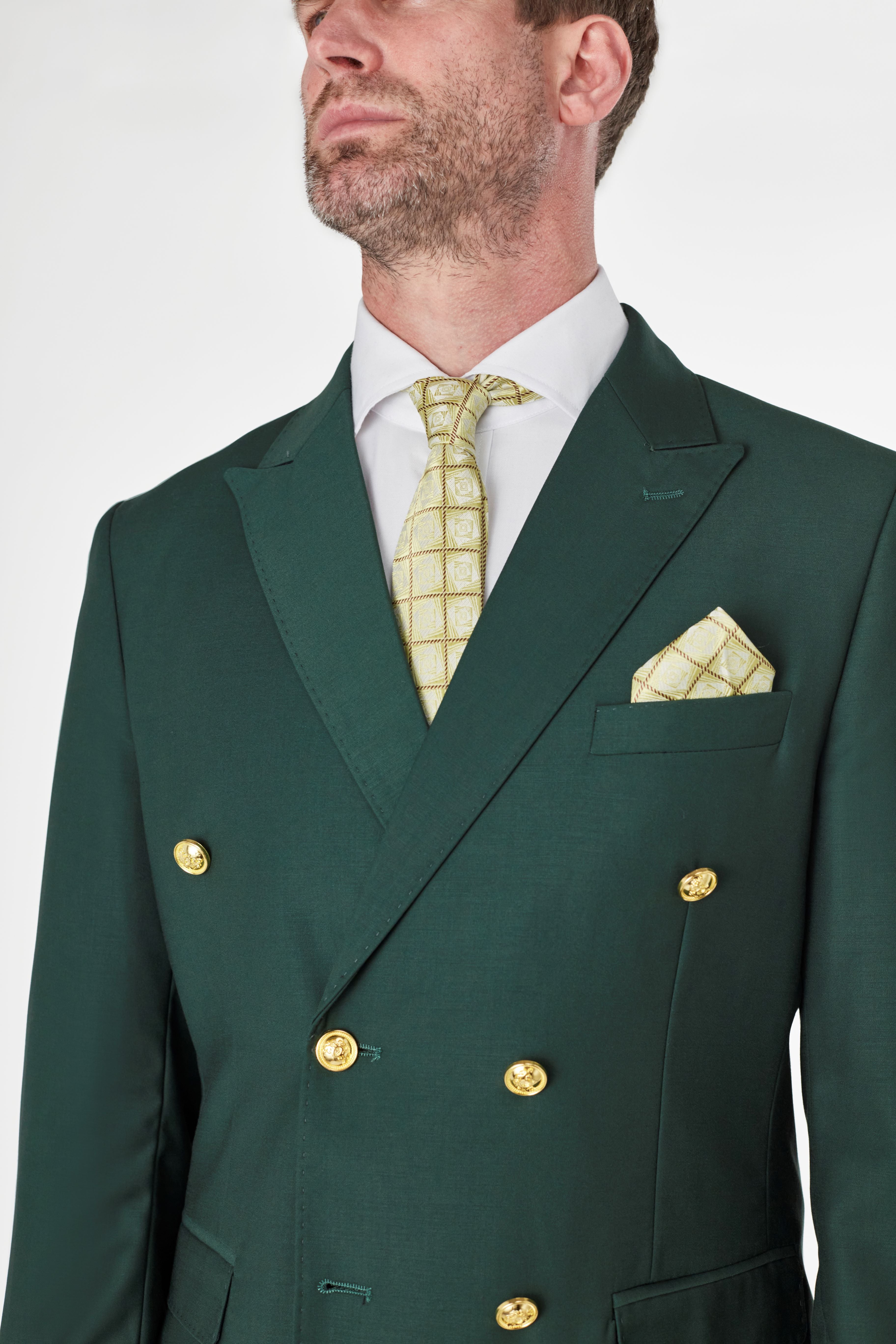 GREEN DOUBLE BREASTED GOLD BUTTON JACKET