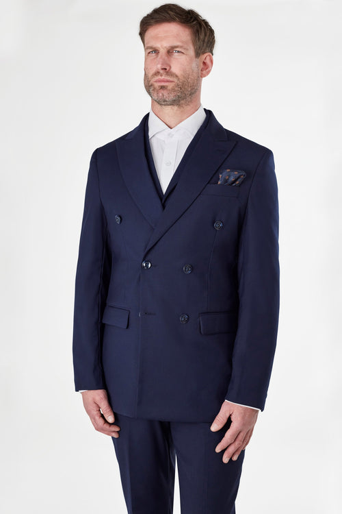 GRAHAM NAVY DOUBLE BREASTED JACKET & WAISTCOAT