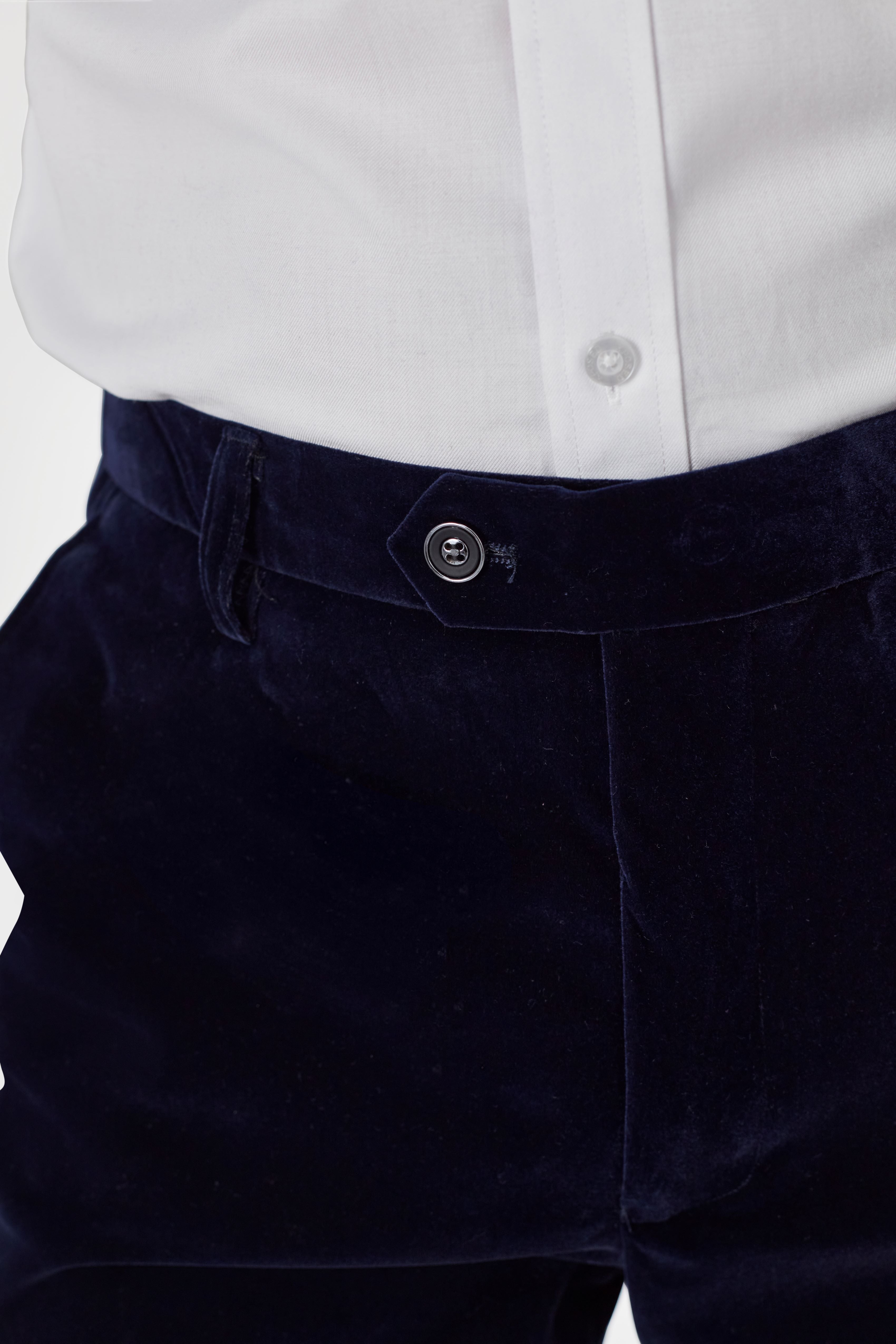 GARY - NAVY BLUE VELVET TROUSER