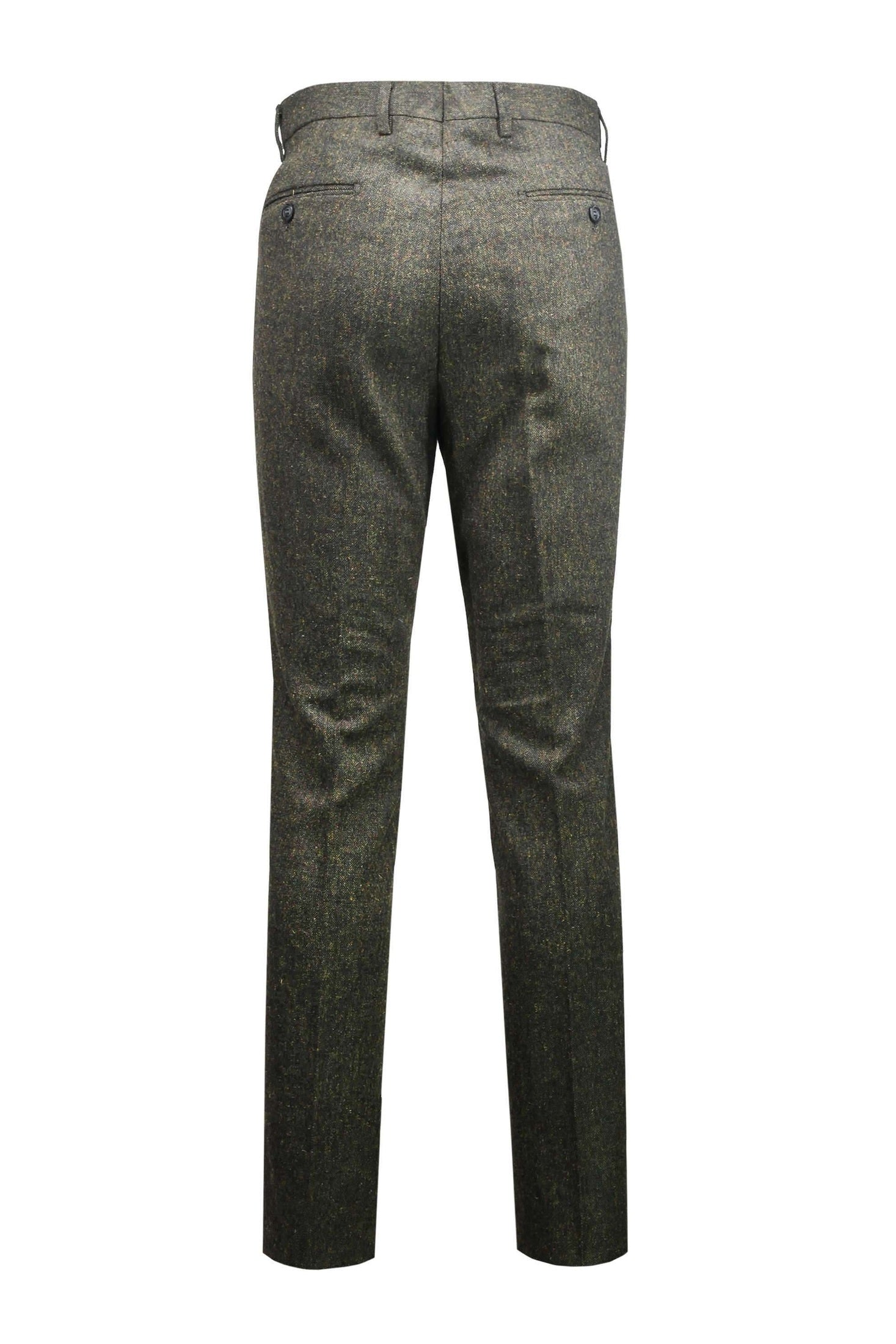 Men’s Classic Green Tweed Trousers Vintage Styled Tailored Fit Formal Suit Pants