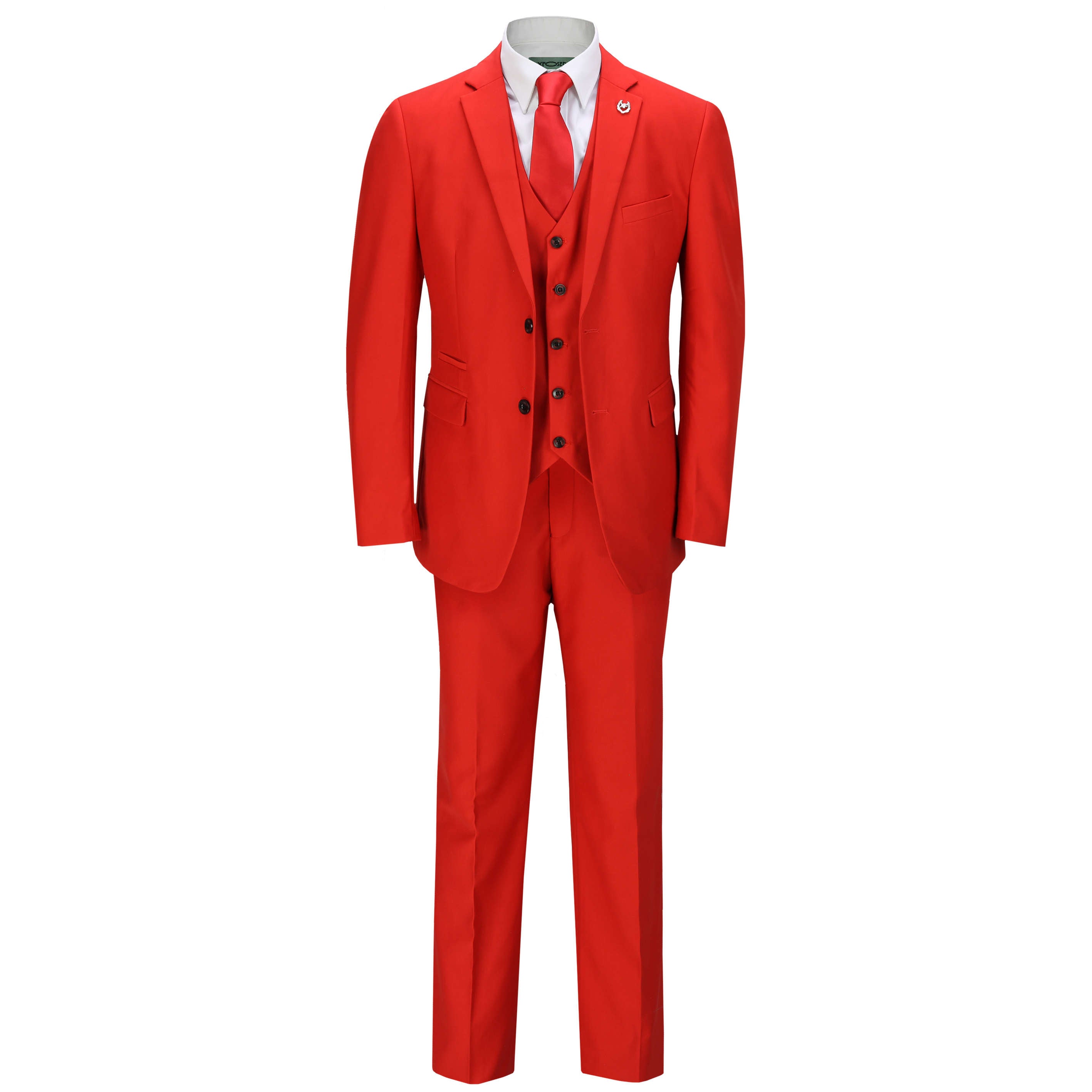 JROSS - RED FORMAL SUIT JACKET & WAISTCOAT