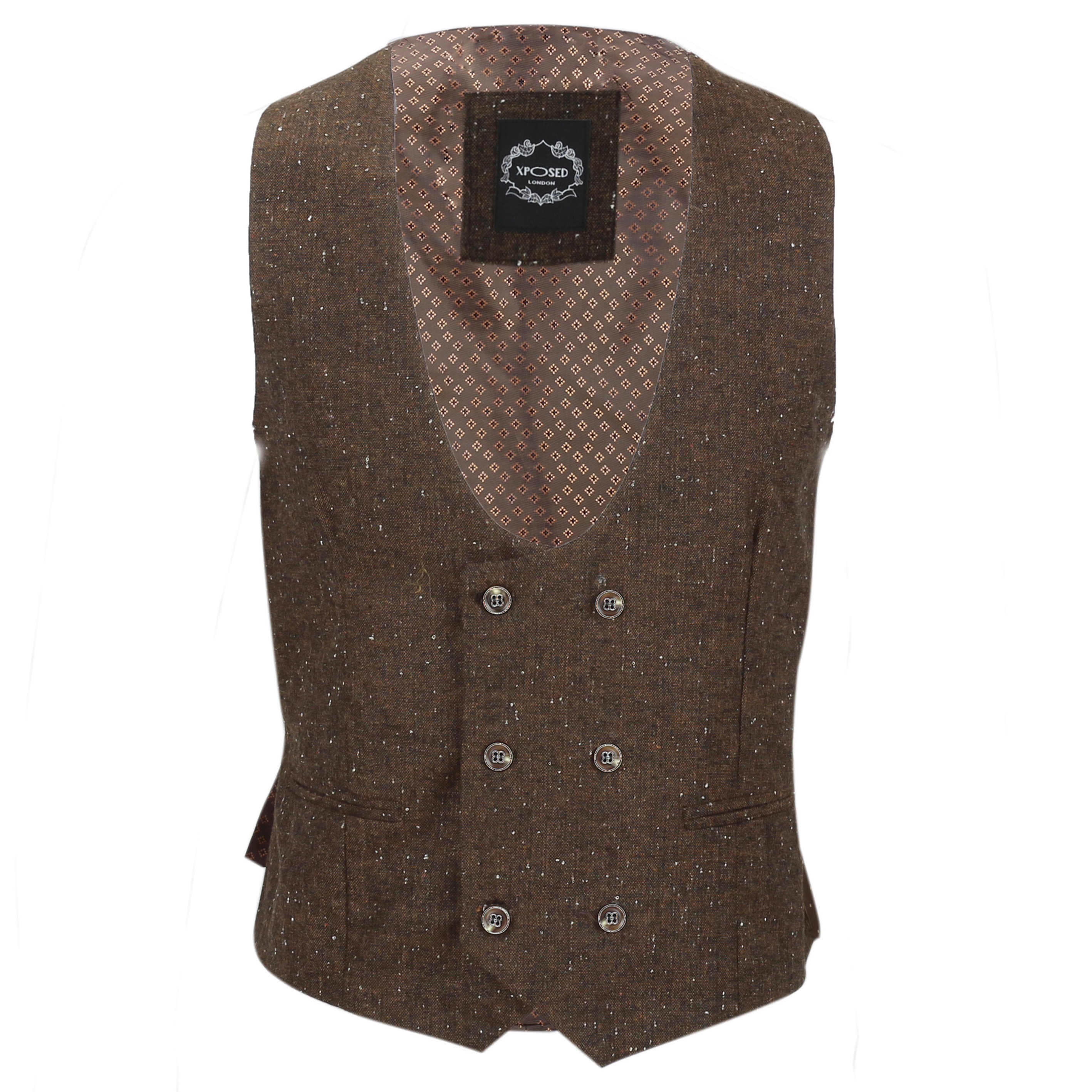 LEON - BROWN DOUBLE BREASTED WAISTCOAT