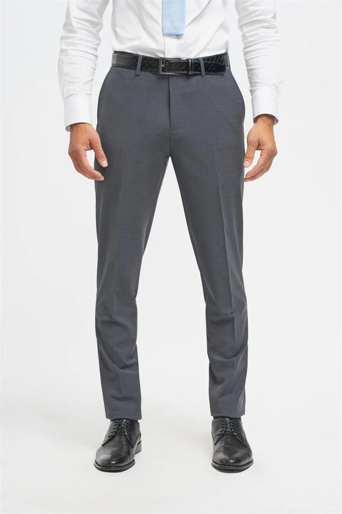 Cavani Bond Men’s Charcoal Wool Rich Tailored Trousers