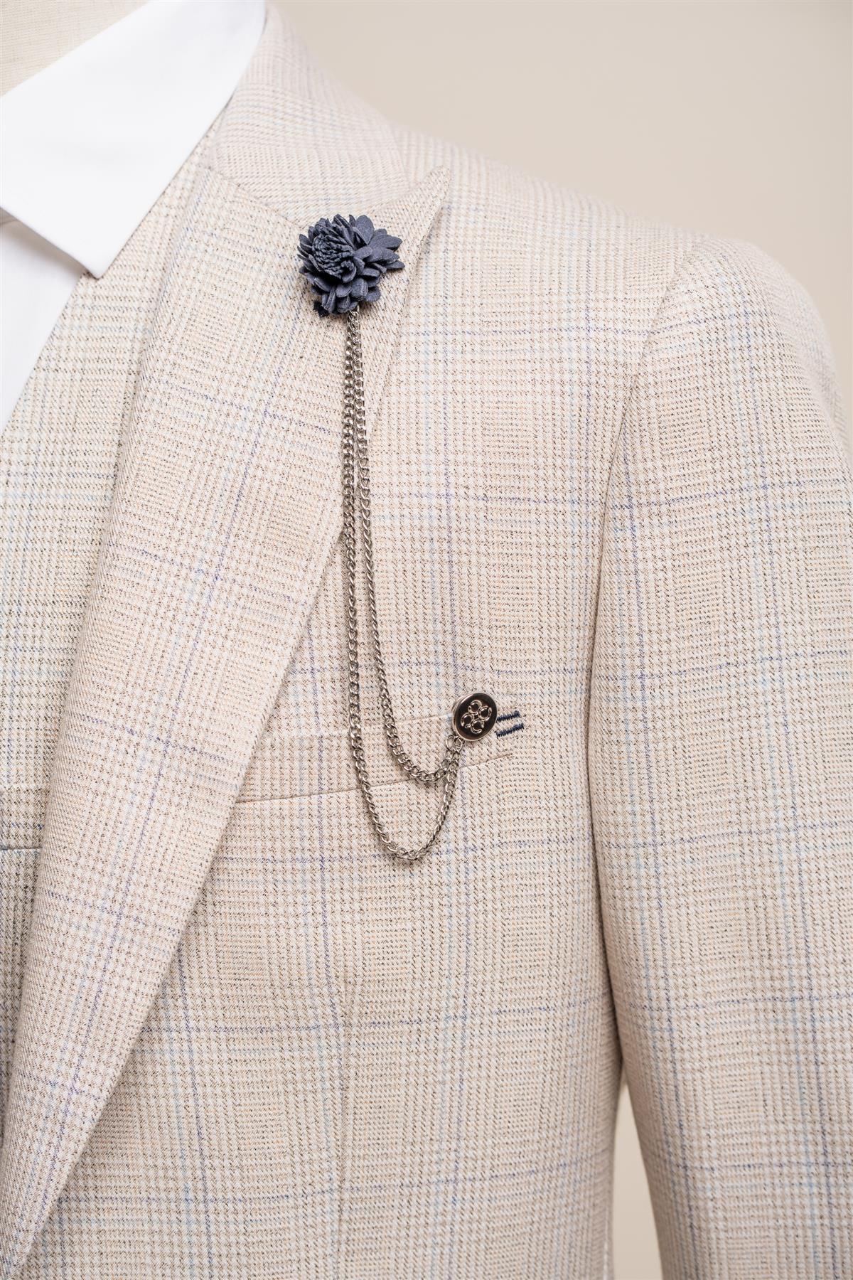Cavani Men’s Flower Lapel Chain Pin
