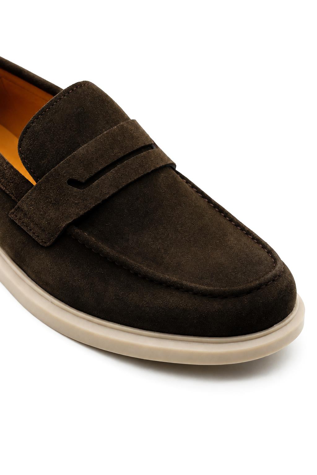 Men’s Milo Brown Suede Leather Penny Loafers