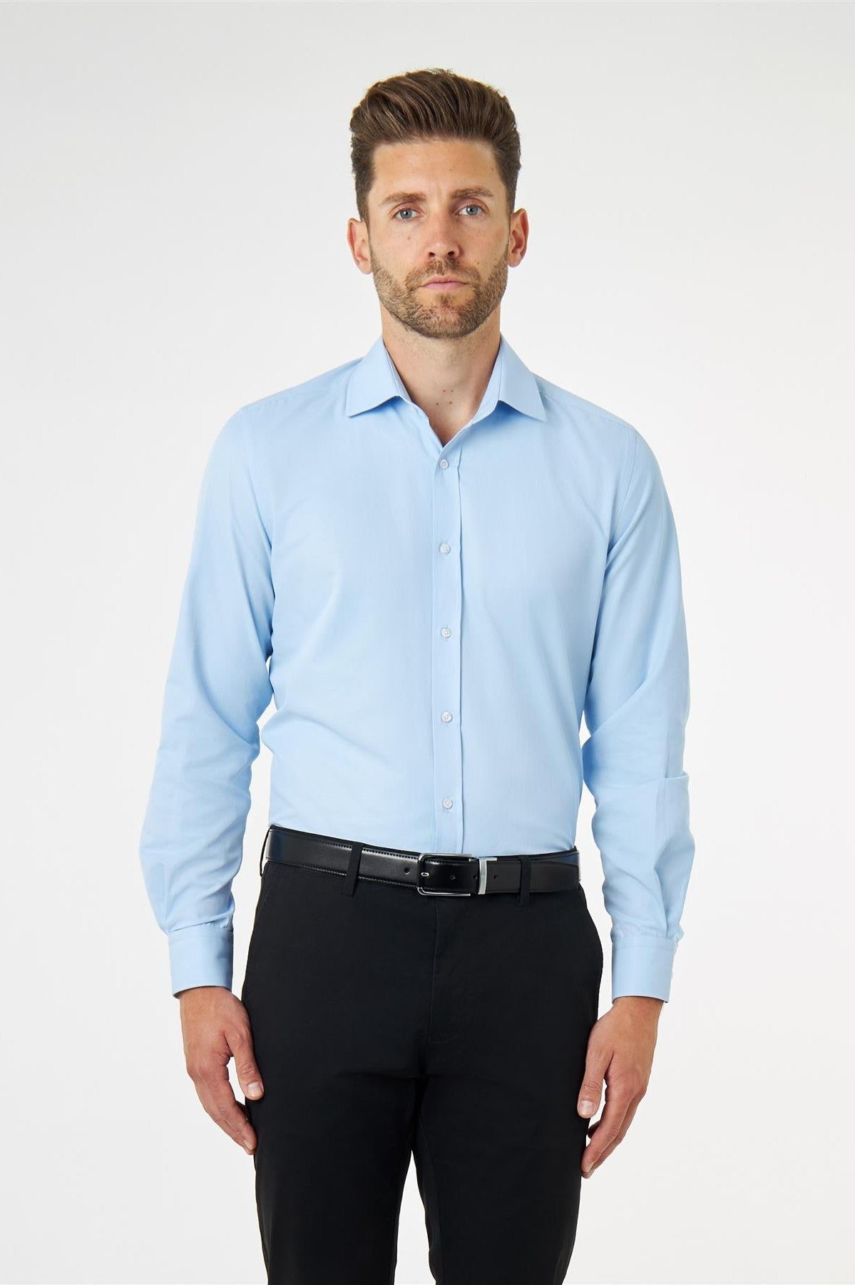 CLASSIC BLUE SINGLE CUFF TAILORED FIT SHIRT