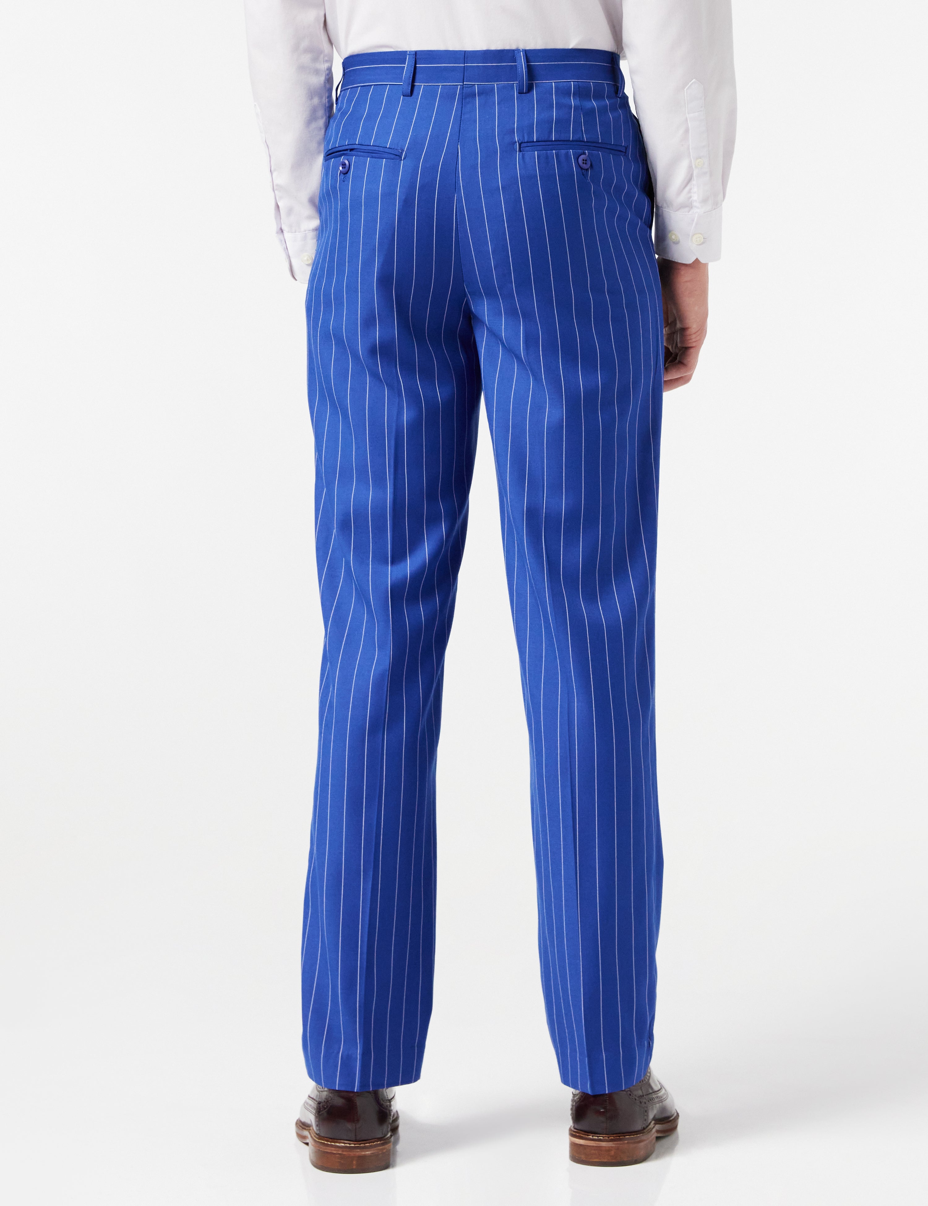 BLUE DOUBLE BREASTED WIDE CHALK STRIPE SUIT