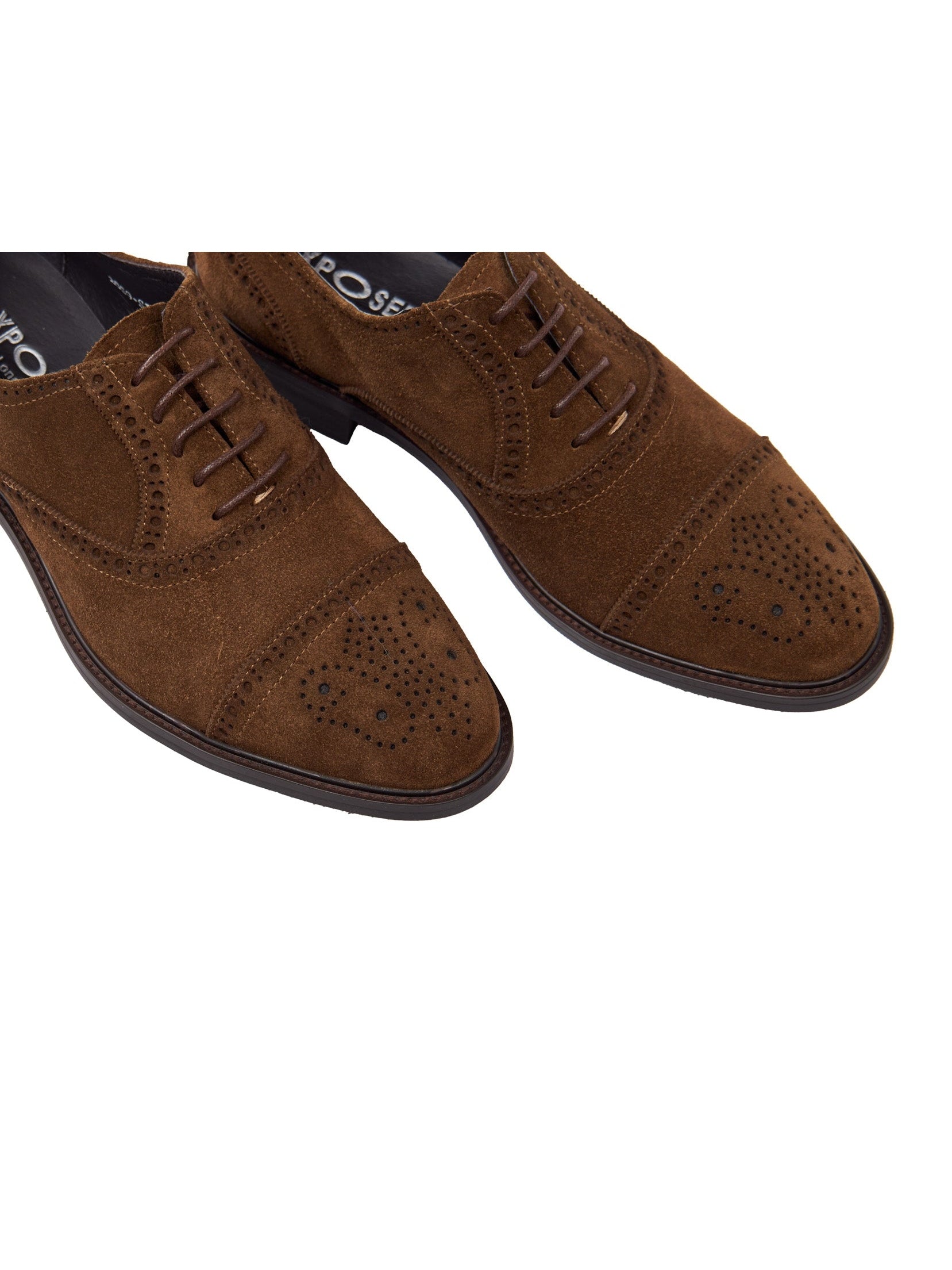 BROWN SUEDE LEATHER BROGUE SHOES