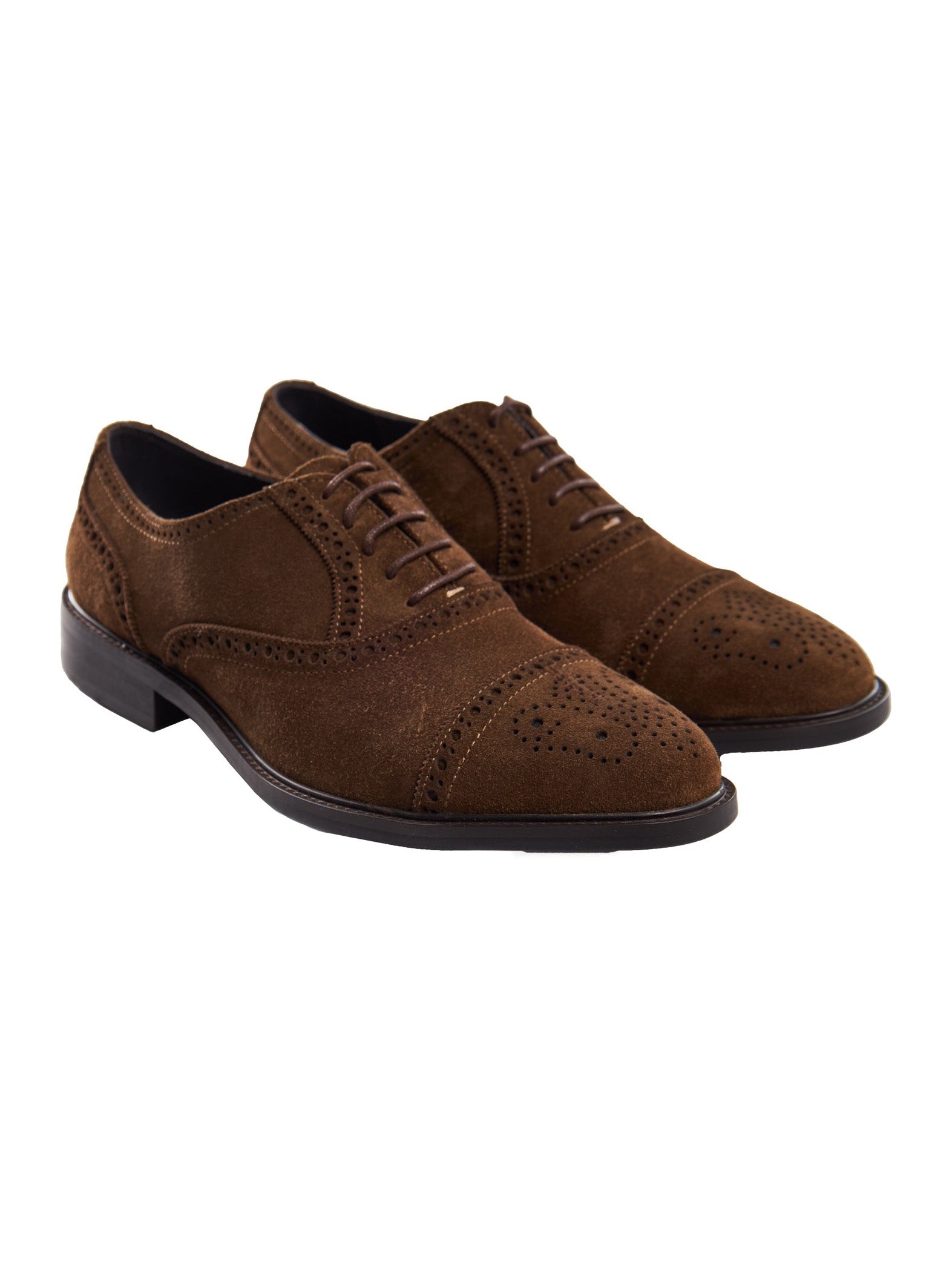 BROWN SUEDE LEATHER BROGUE SHOES