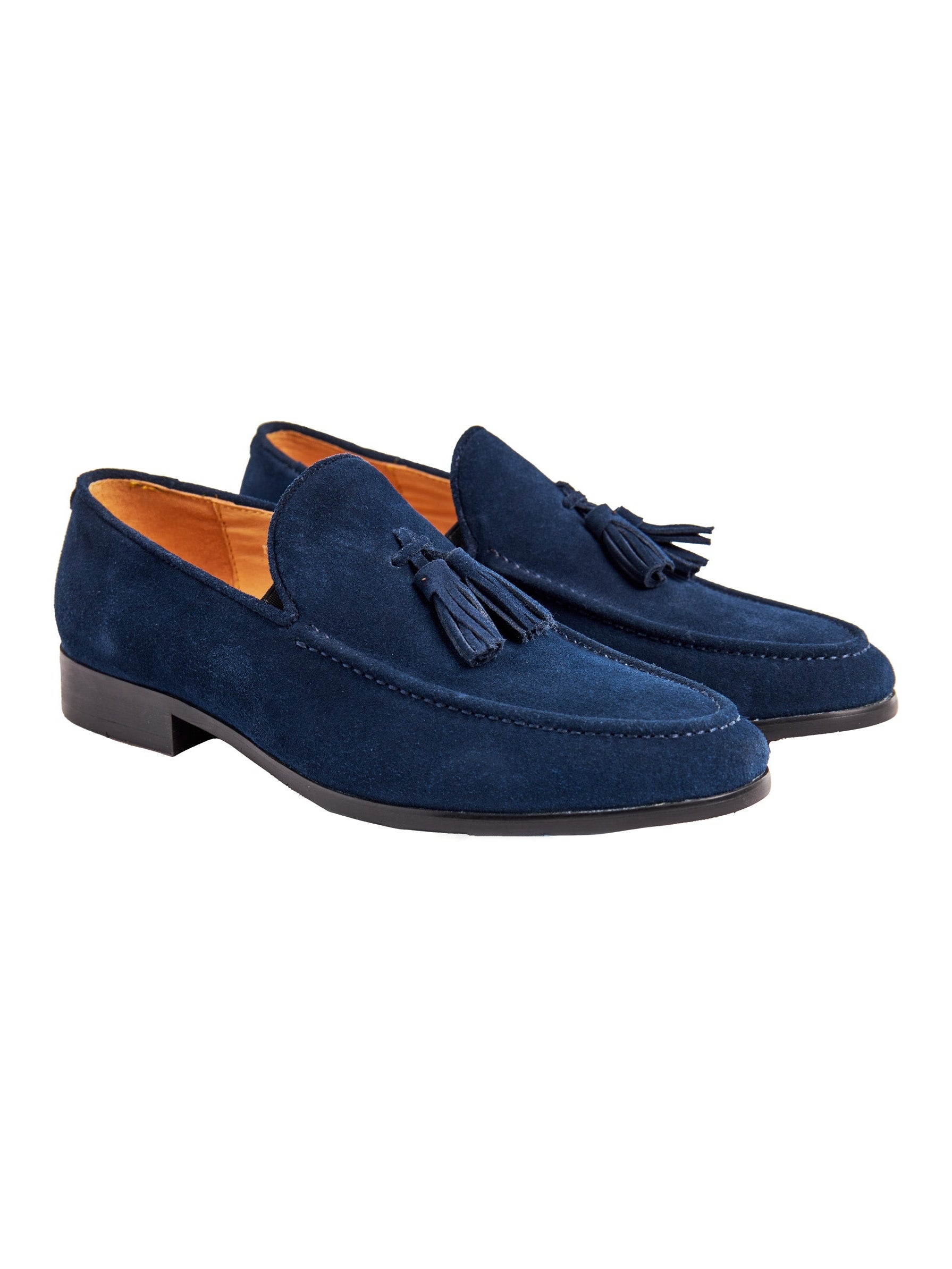BLAUE WILDLEDER-LOAFERS MIT QUASTEN