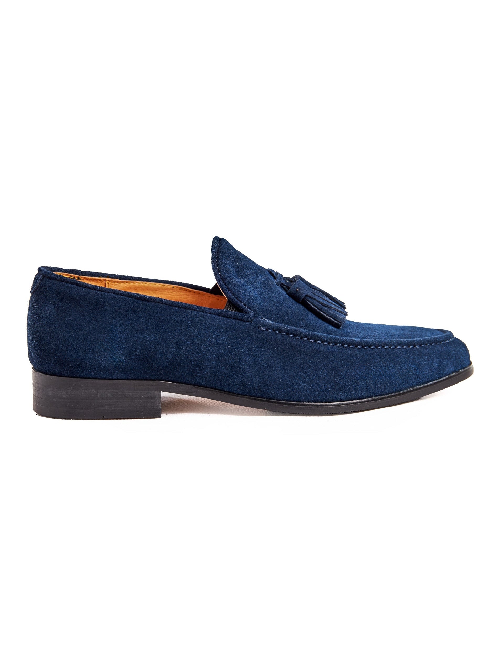 BLUE SUEDE LEATHER TASSEL LOAFERS