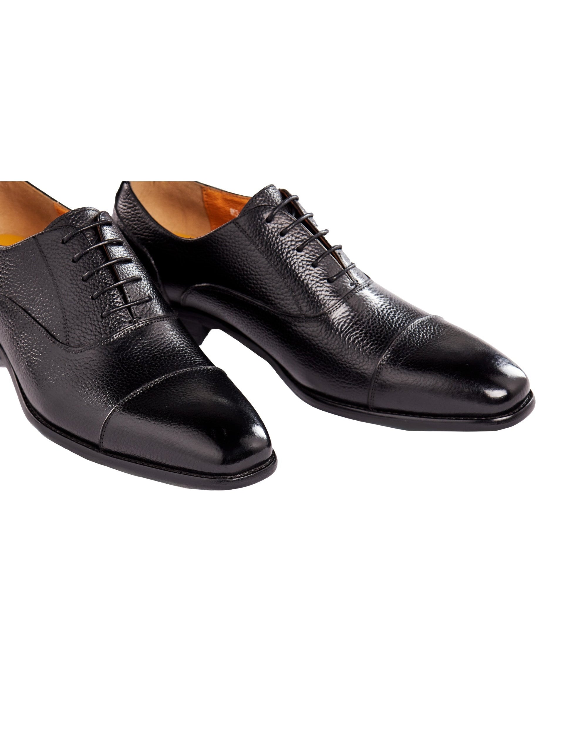 BLACK LEATHER OXFORD LACE UP SHOES