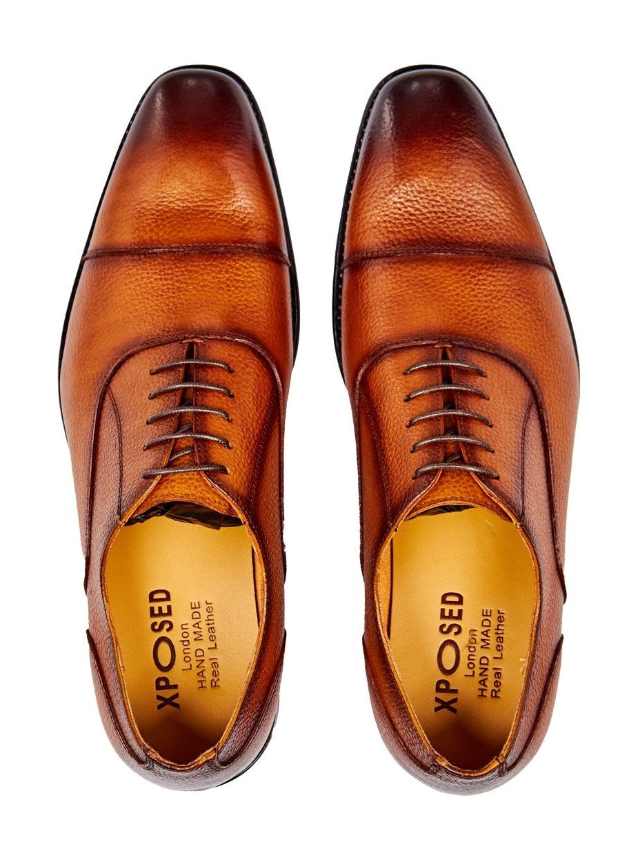 BROWN LEATHER OXFORD LACE UP SHOES