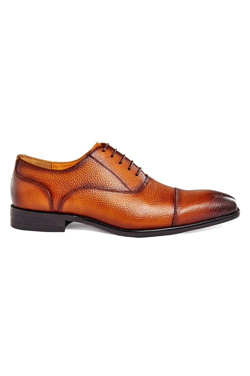 BROWN LEATHER OXFORD LACE UP SHOES