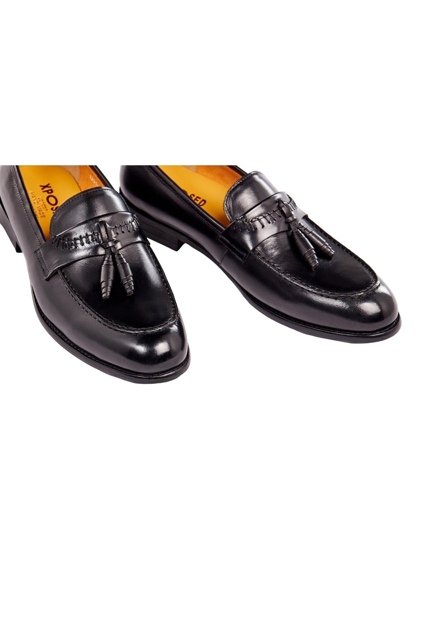 BLACK LEATHER TASSEL LOAFERS â XPOSED